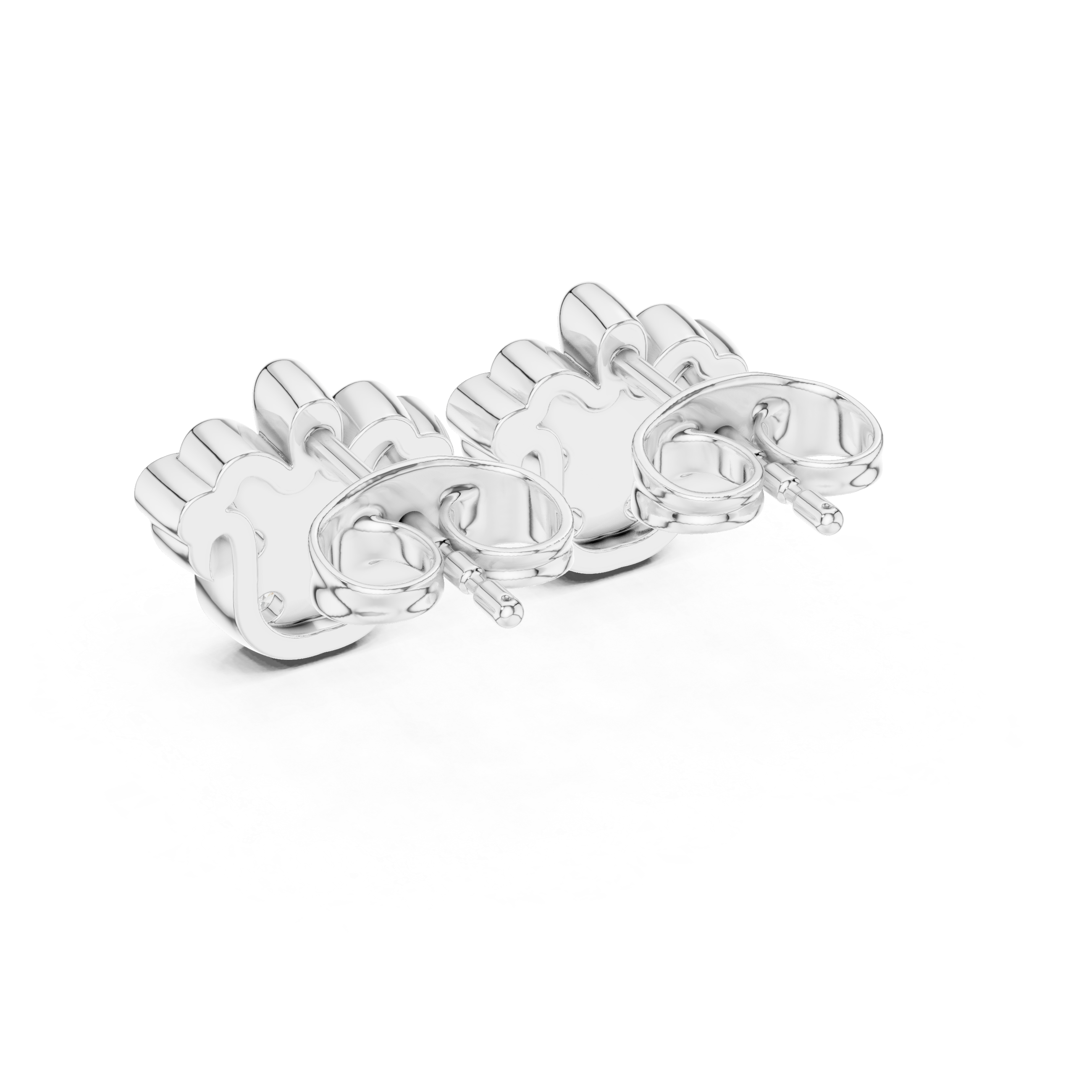 Fleur-de-Lis Stud Earrings with Sparkling