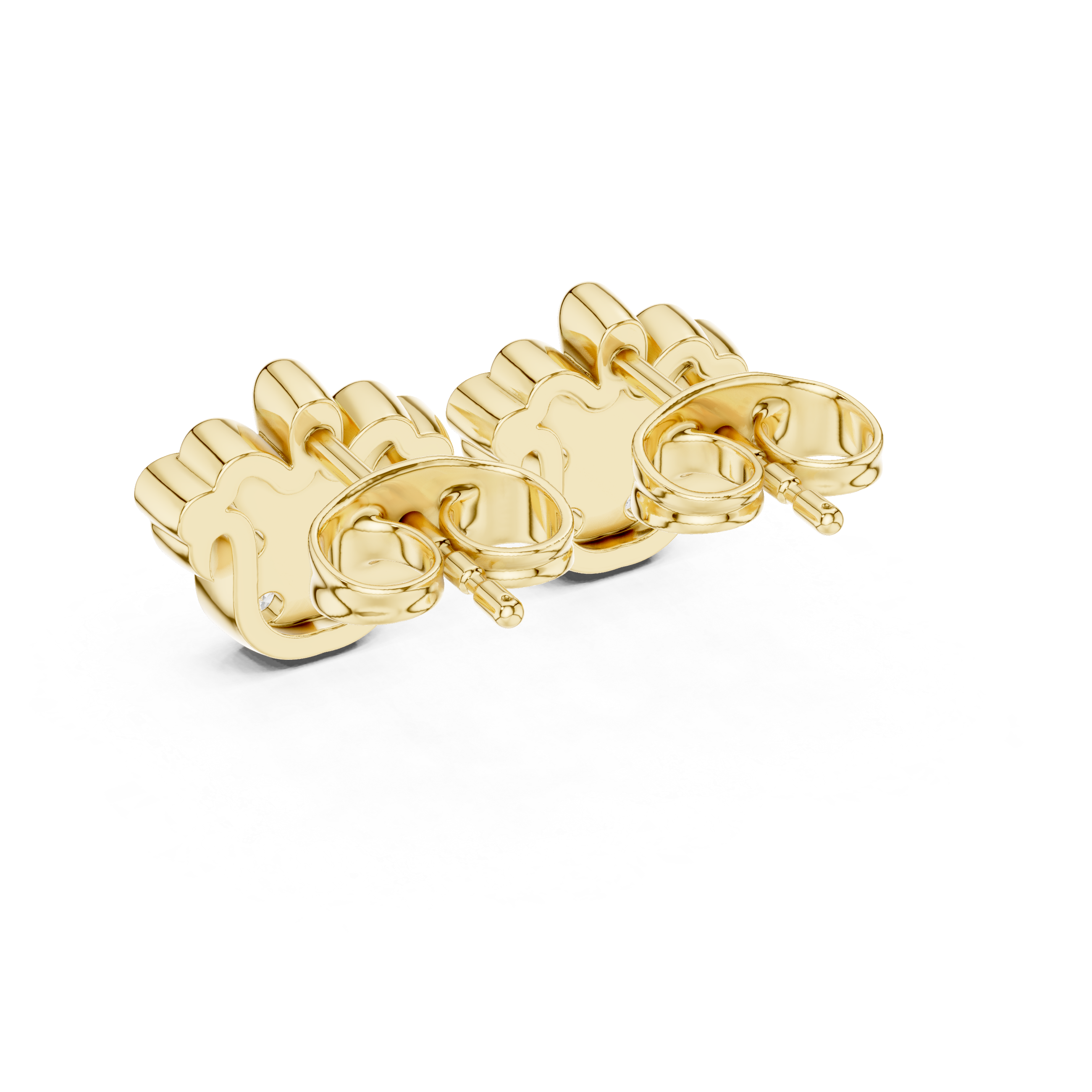 Fleur-de-Lis Stud Earrings with Sparkling