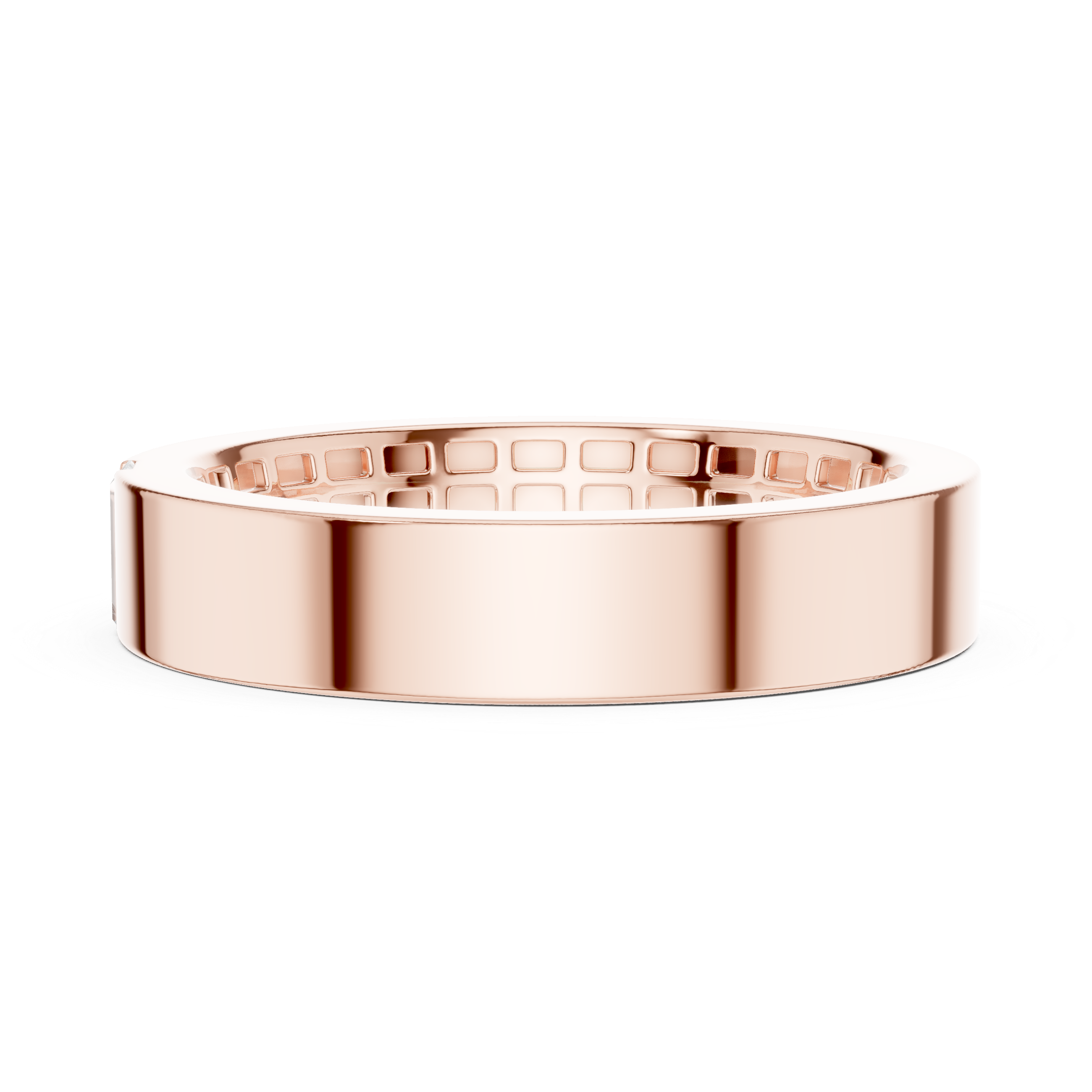 Contemporary Rose Gold Baguette Diamond Band Ring