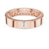 Contemporary Rose Gold Baguette Diamond Band Ring