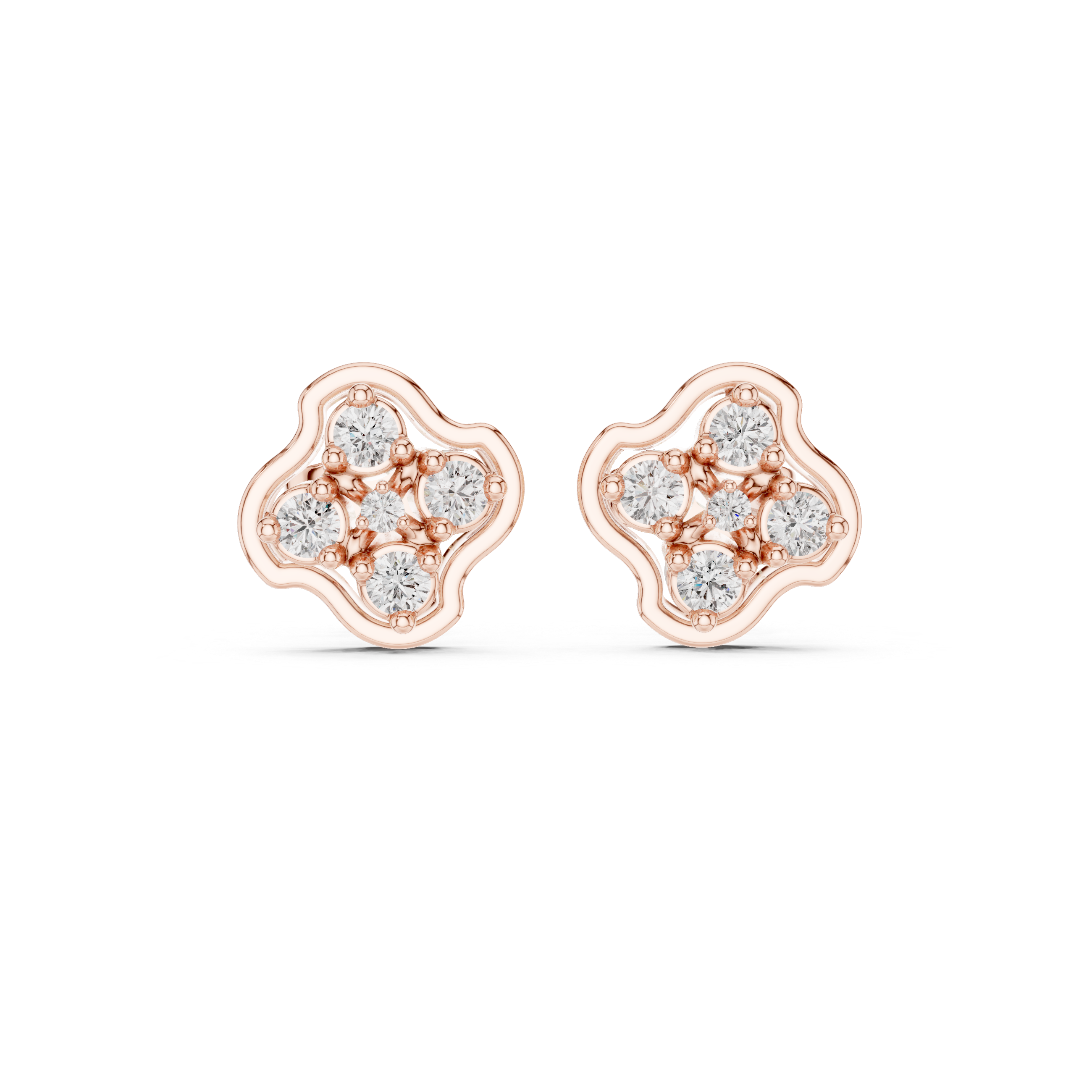 Pretty Rose Gold Floral Gems