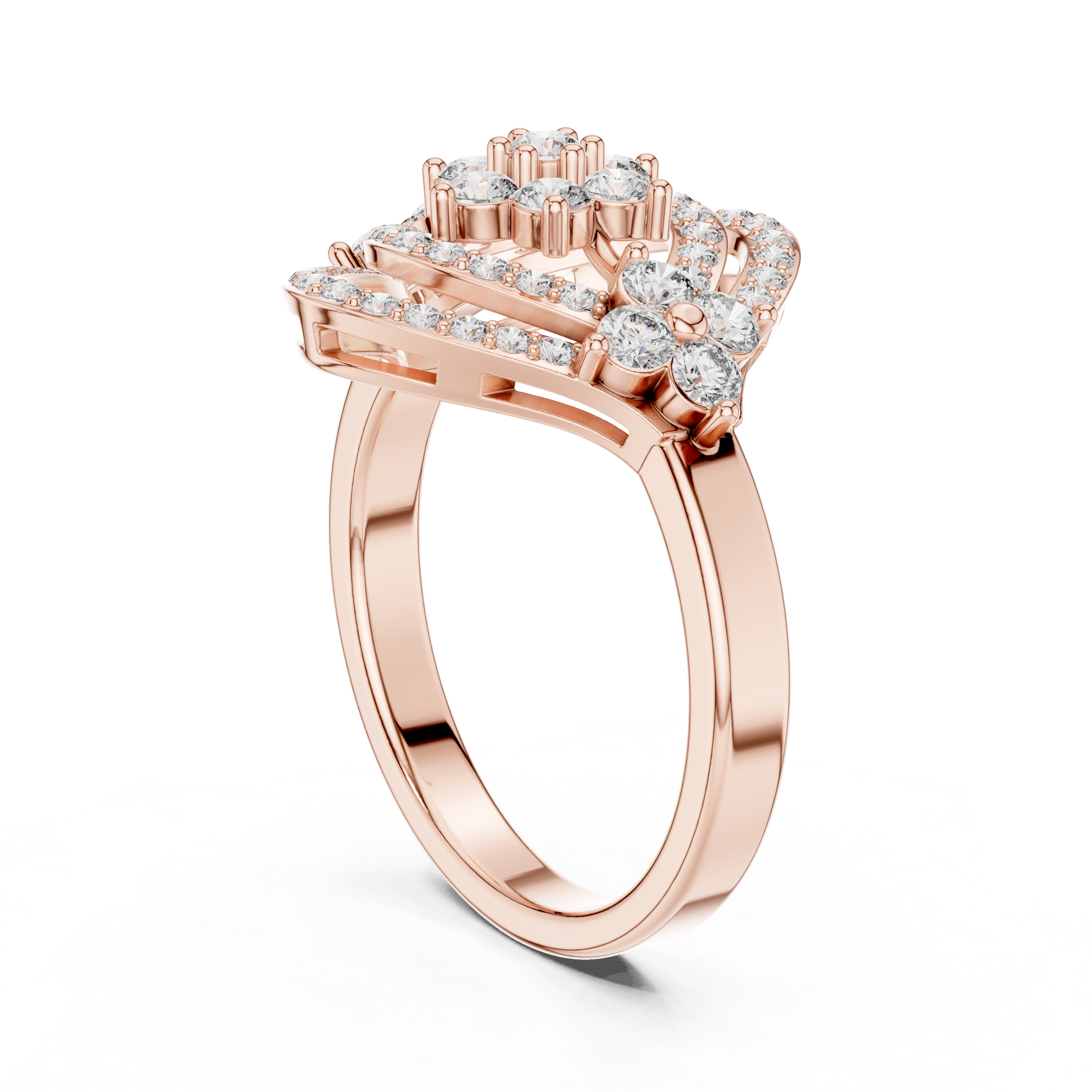 Floral-Inspired Diamond Engagement Ring