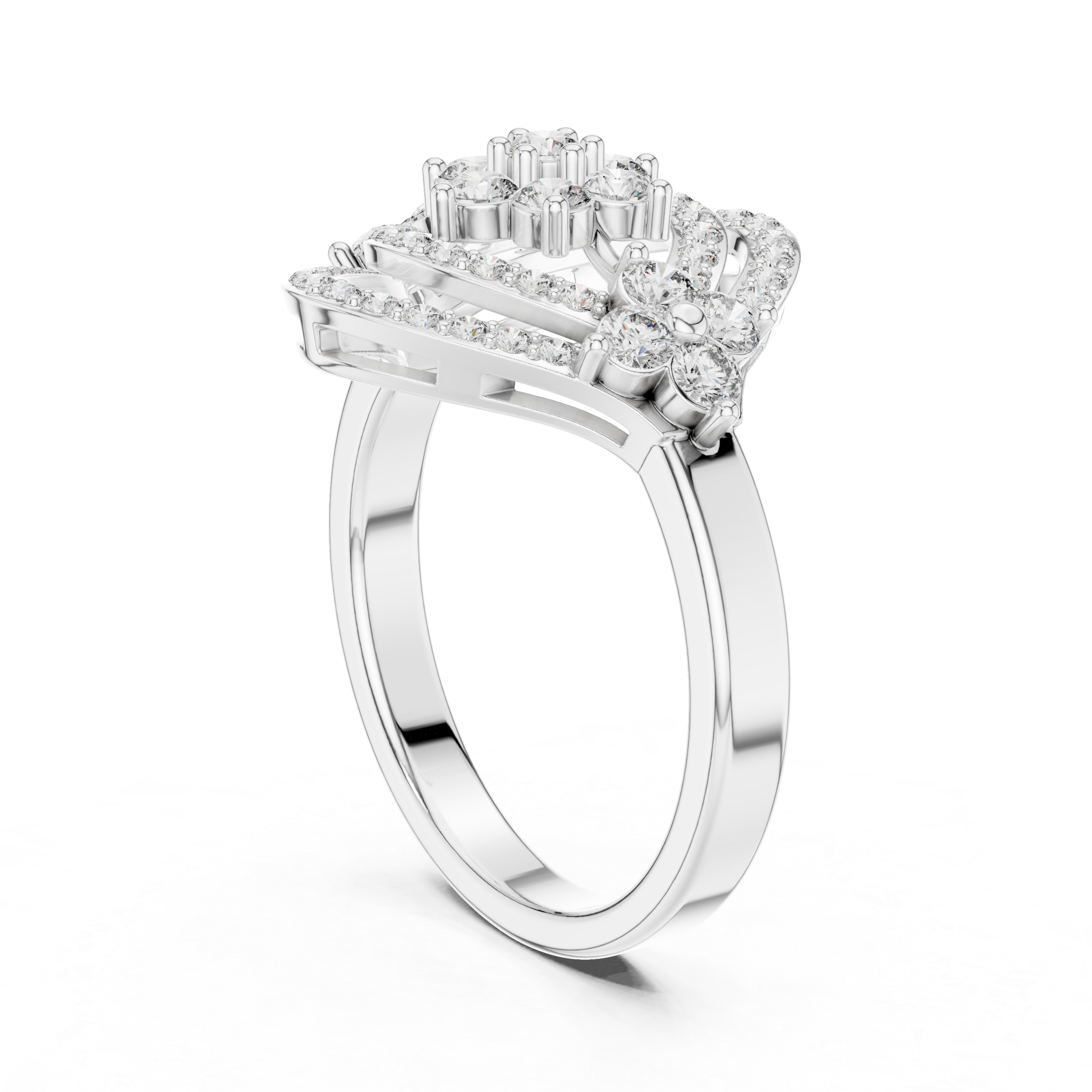 Floral-Inspired Diamond Engagement Ring