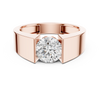 Solitaire Diamond Ring with Geometric Band