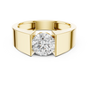 Solitaire Diamond Ring with Geometric Band