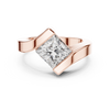 Tension-Set Ring with Princess-Cut Diamond