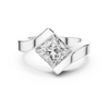 Tension-Set Ring with Princess-Cut Diamond