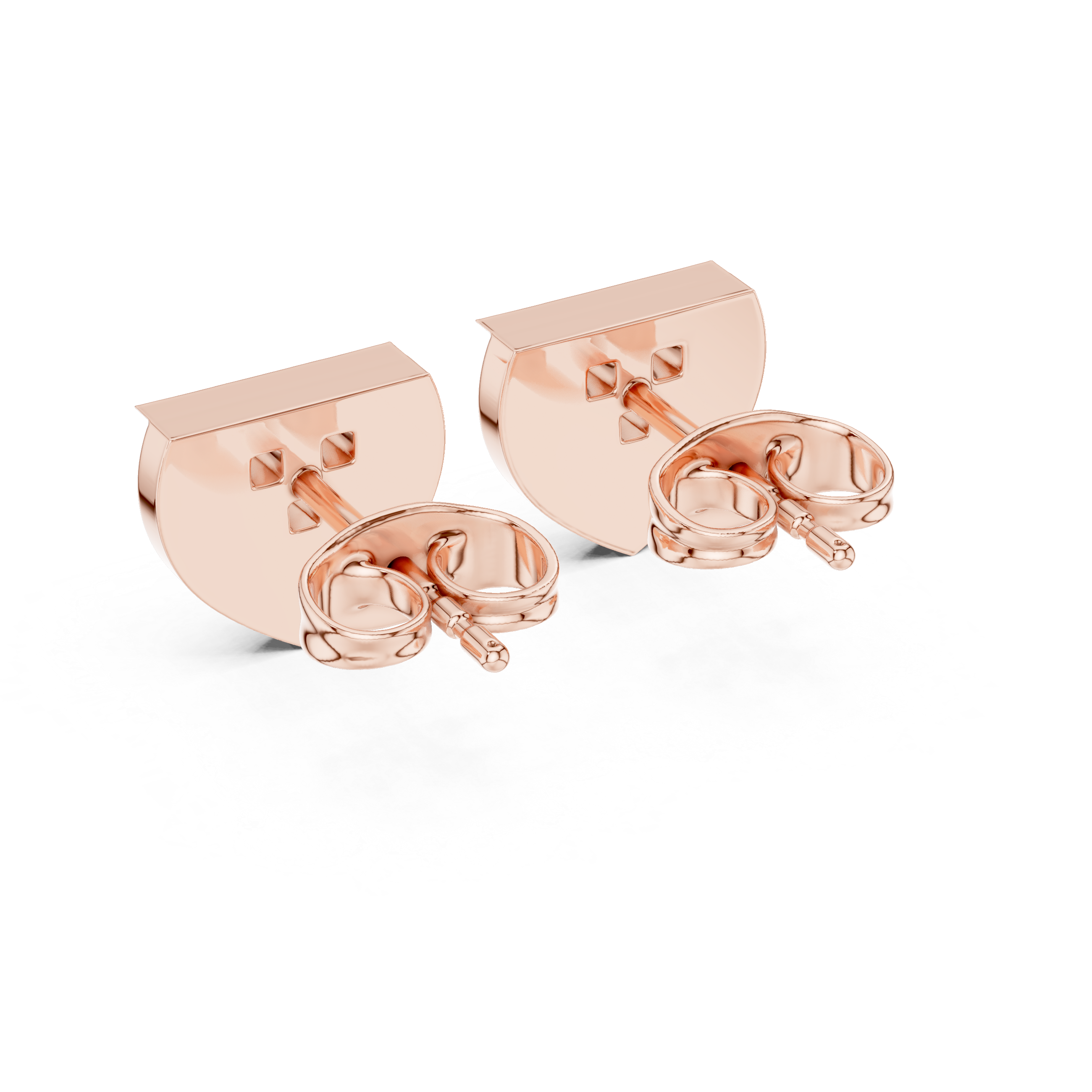 Triangular Stud Earrings with Sparkling Gemstone Accents