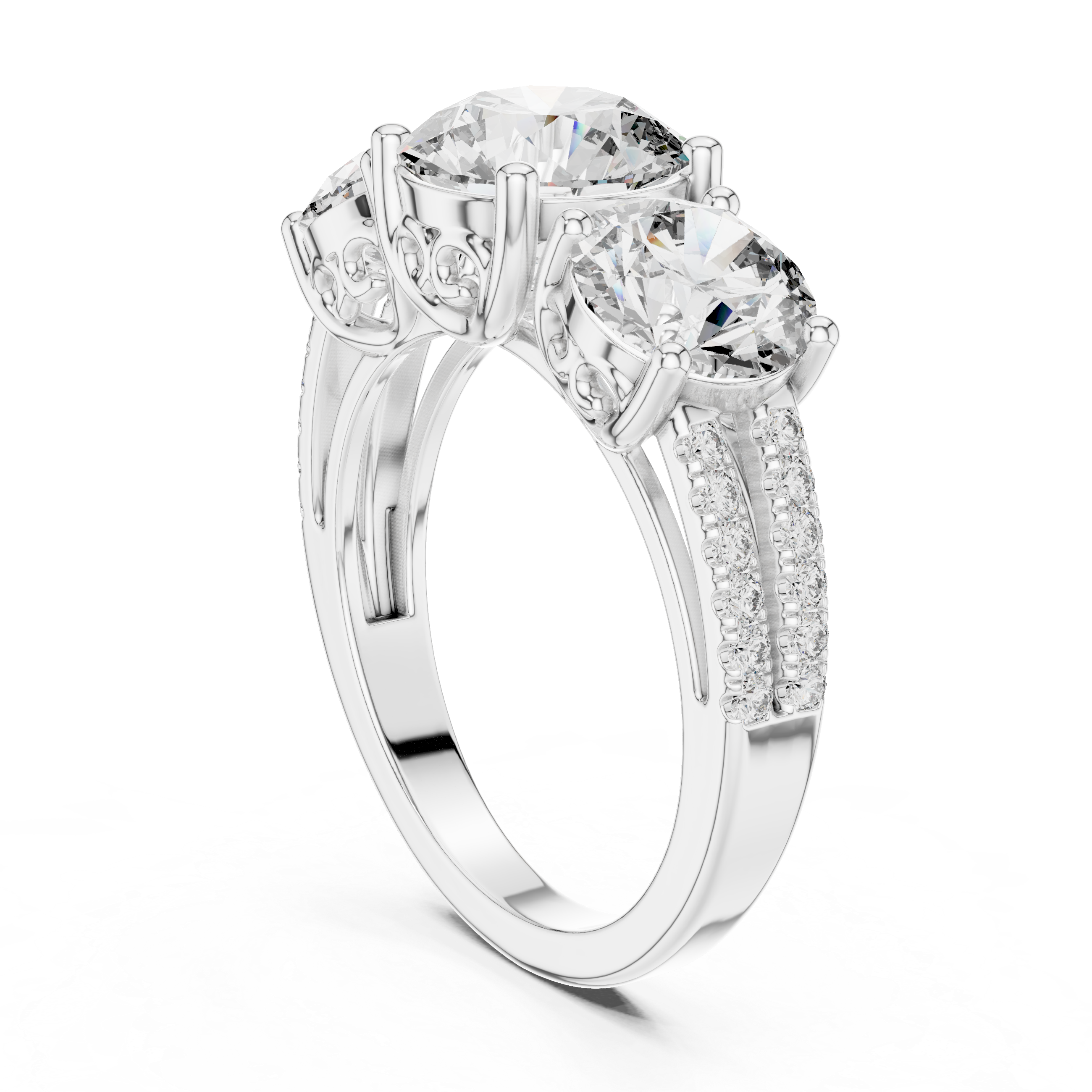 Three-Stone Diamond Engagement Ring