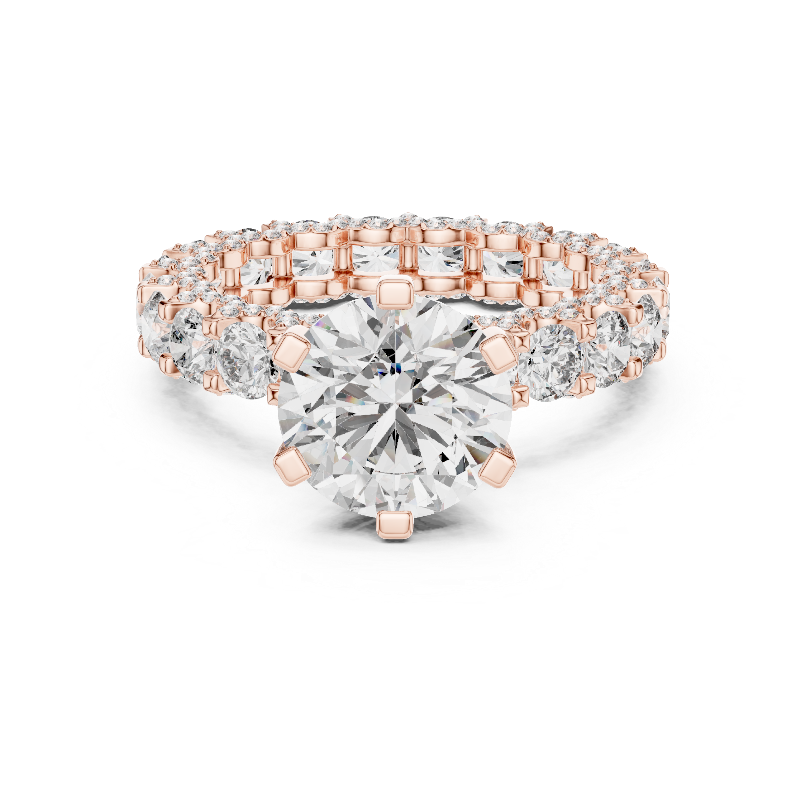 Radiant Halo Eternity Diamond Ring