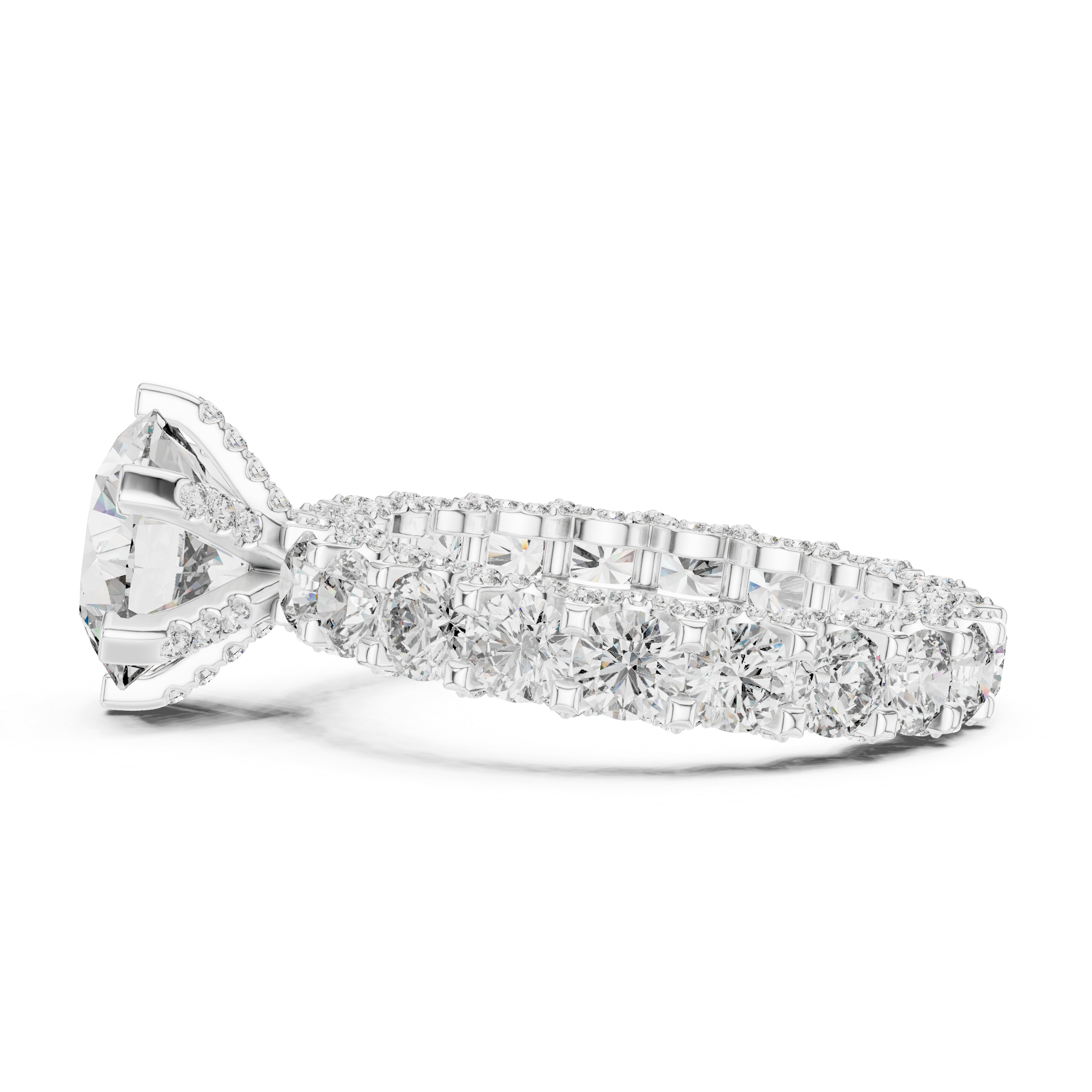 Radiant Halo Eternity Diamond Ring