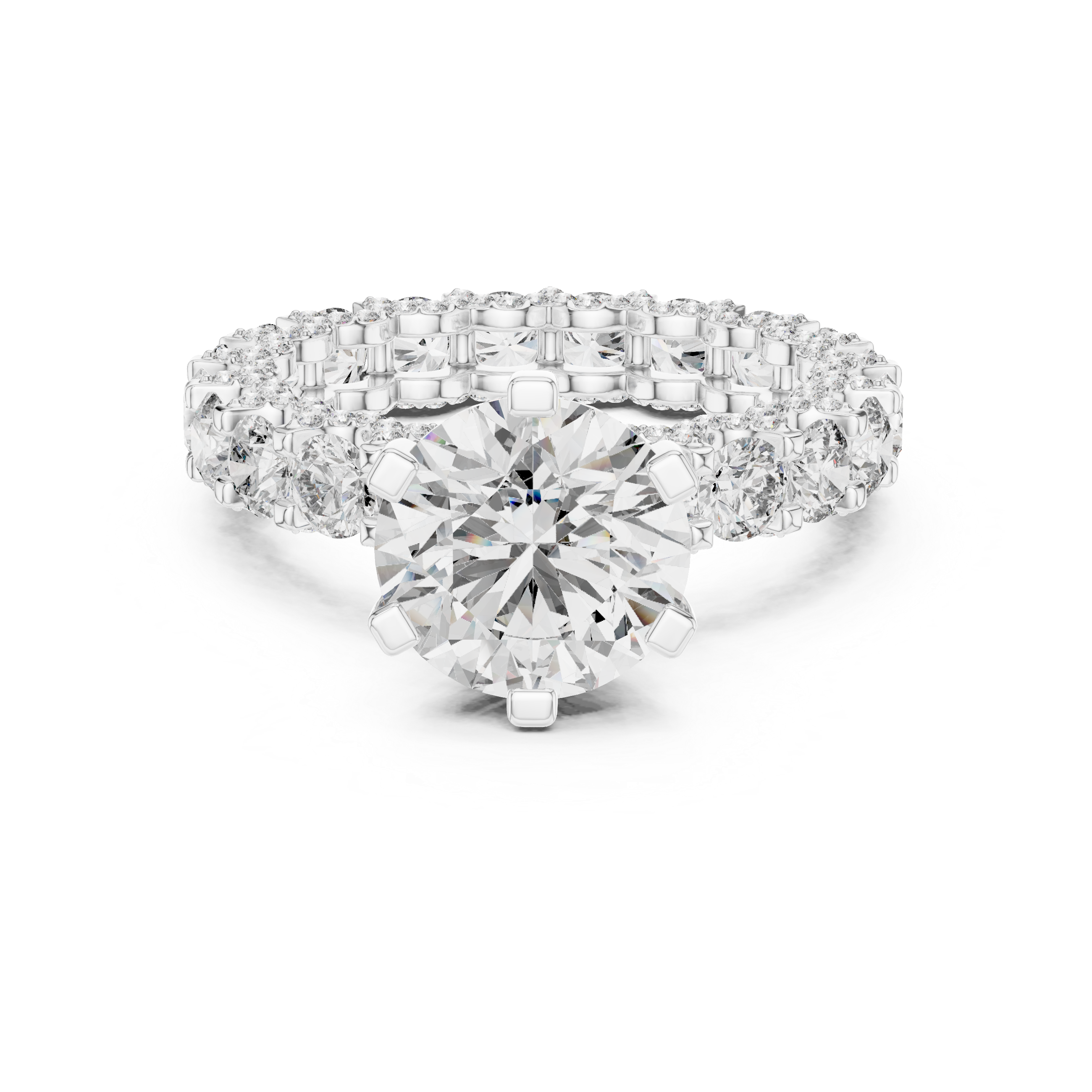 Radiant Halo Eternity Diamond Ring