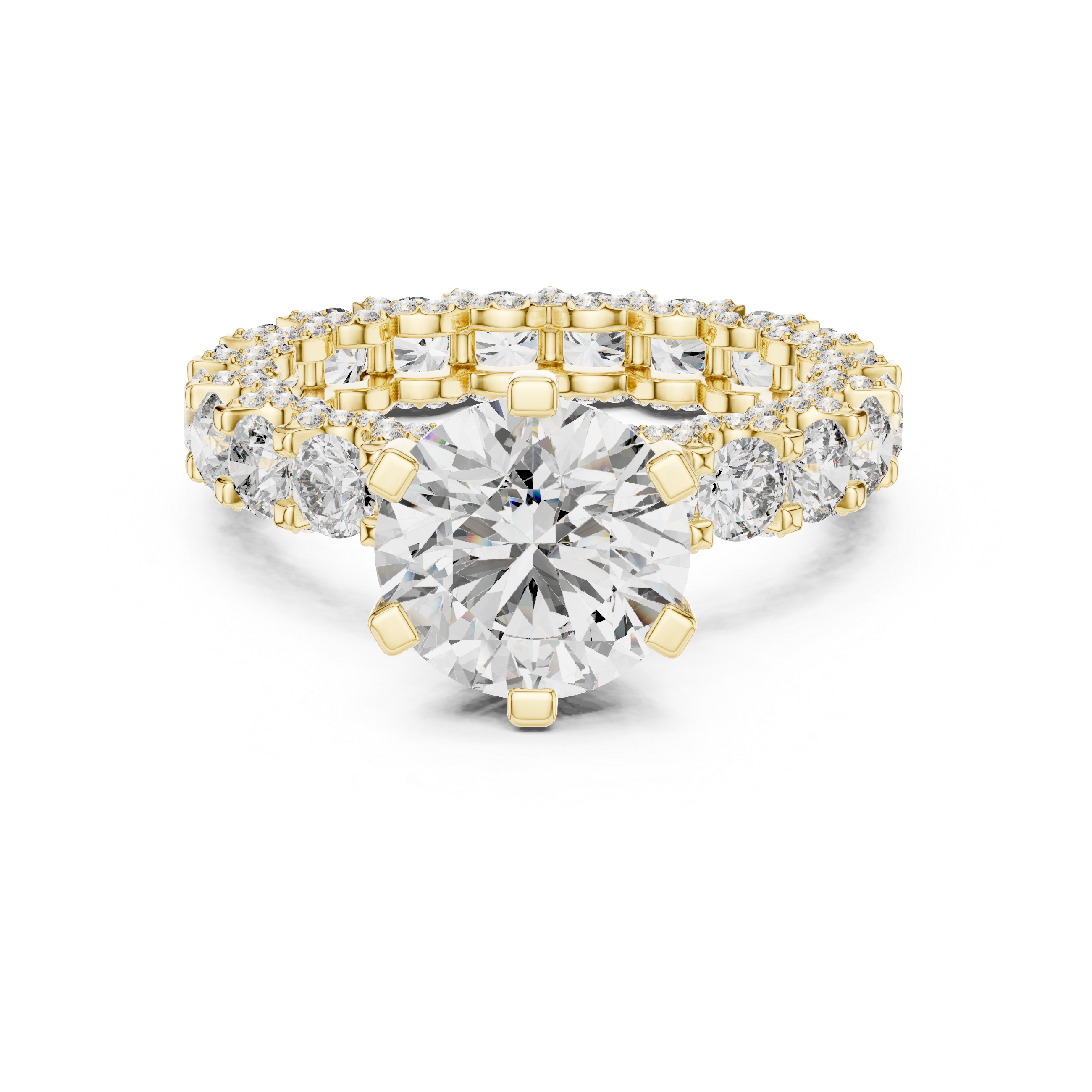 Radiant Halo Eternity Diamond Ring