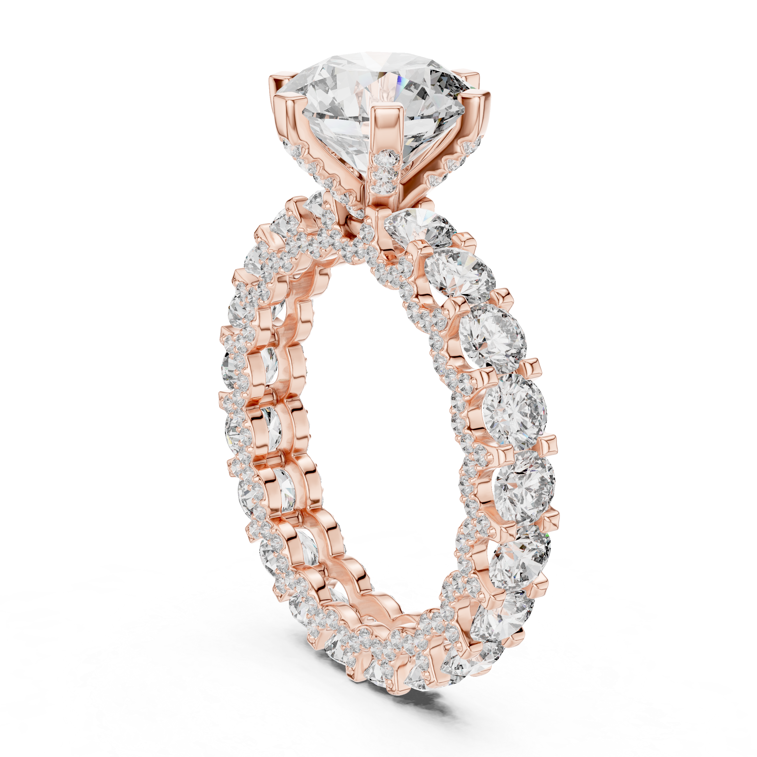 Radiant Halo Eternity Diamond Ring