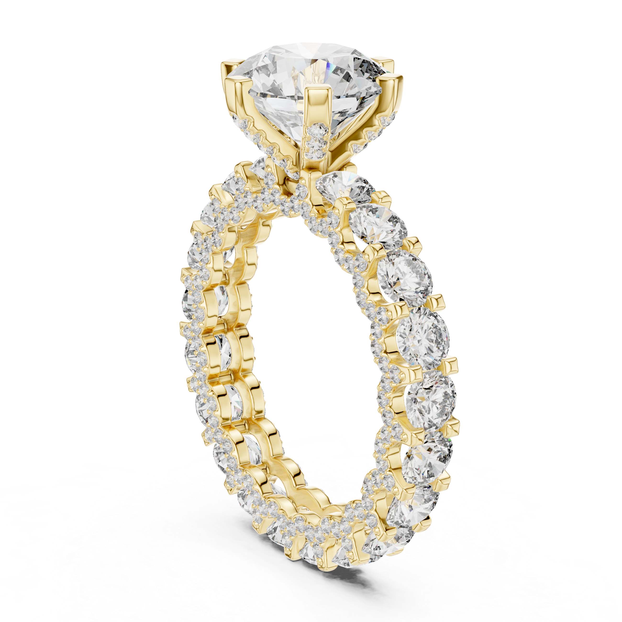 Radiant Halo Eternity Diamond Ring