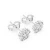 Floral cluster Stud Earrings with Sparkling Round-Cut Diamonds
