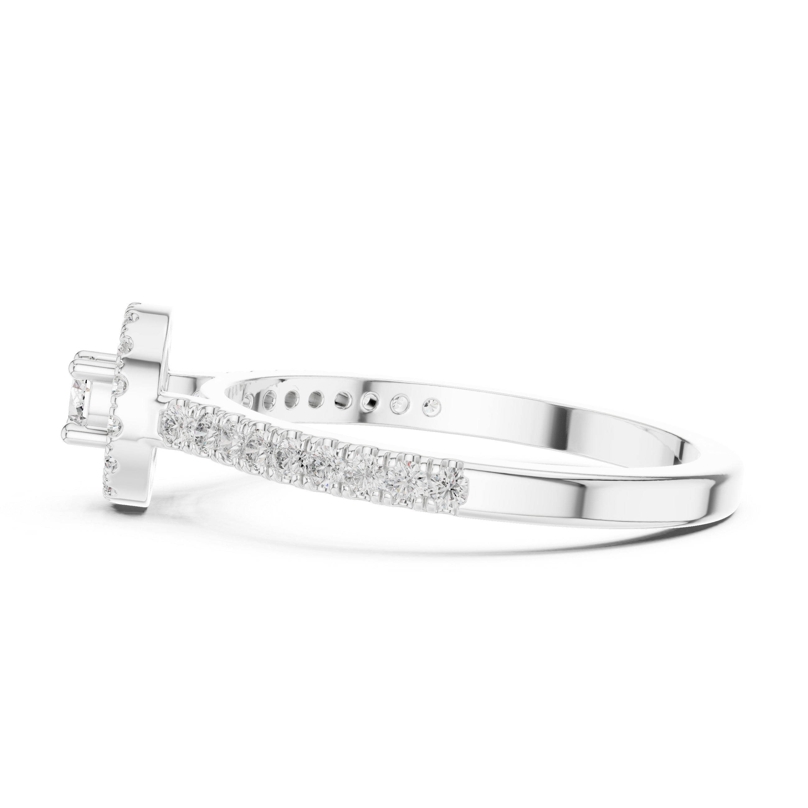 Halo Elegance Solitaire Ring