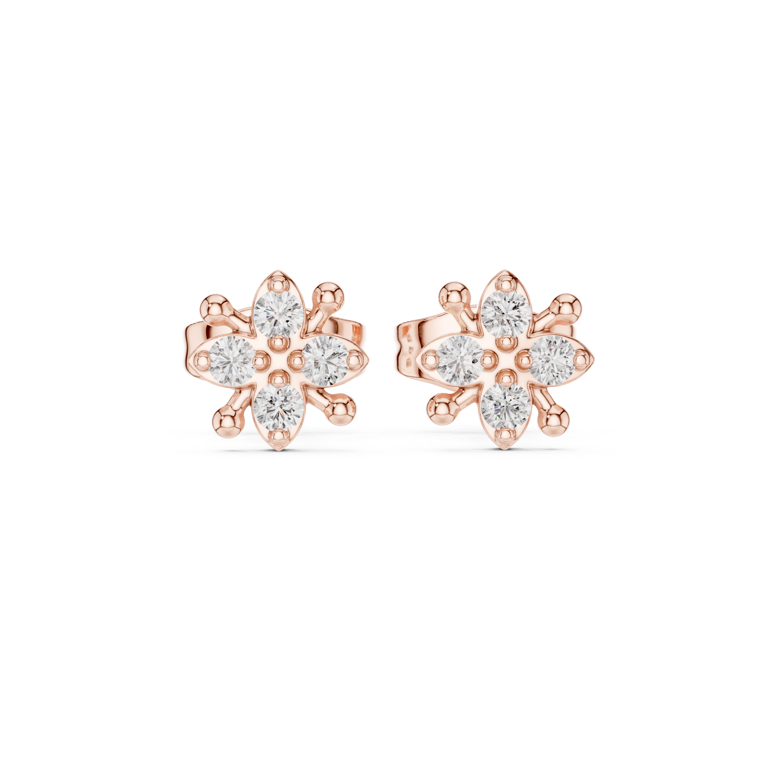 Petal cluster Diamond Stud Earrings