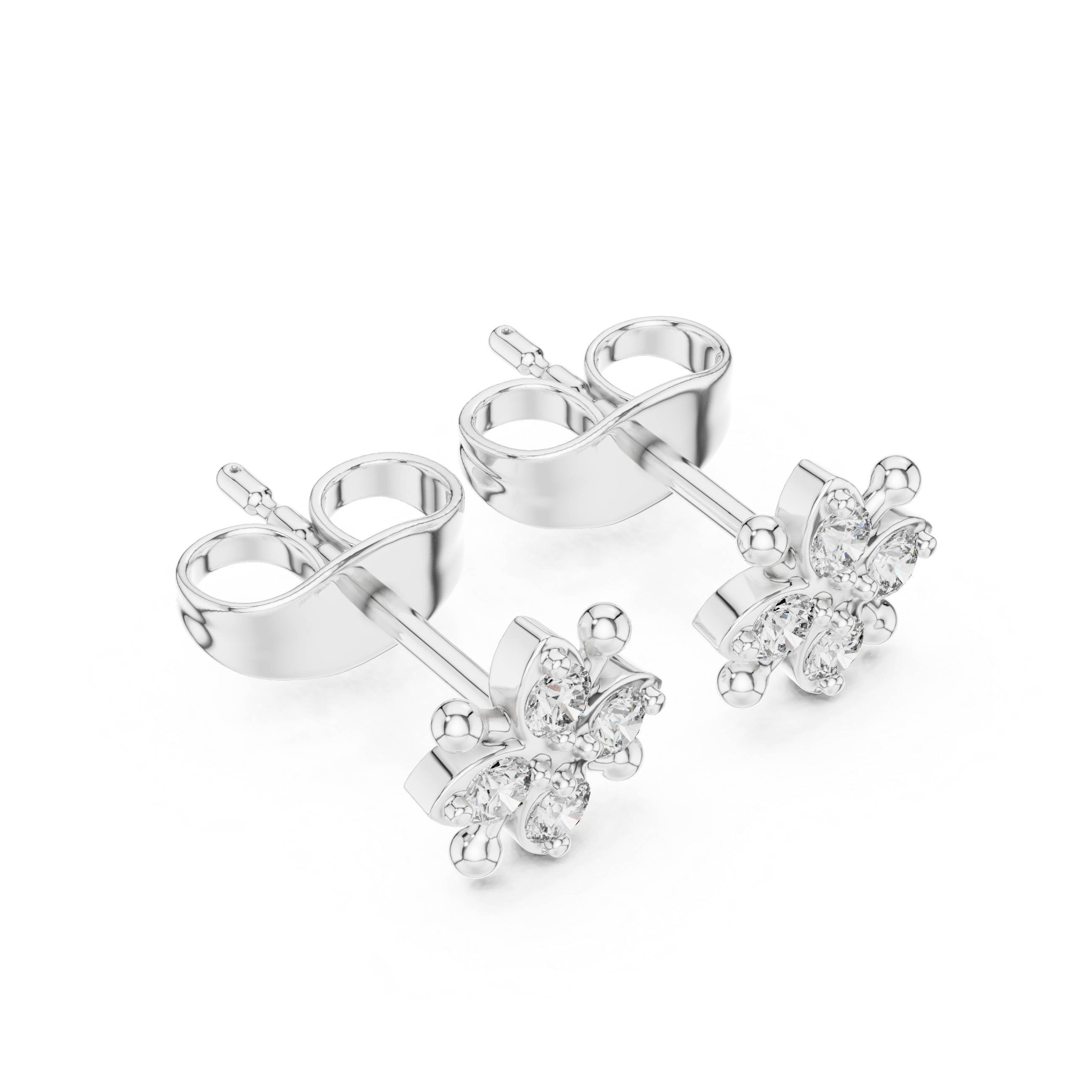 Petal cluster Diamond Stud Earrings
