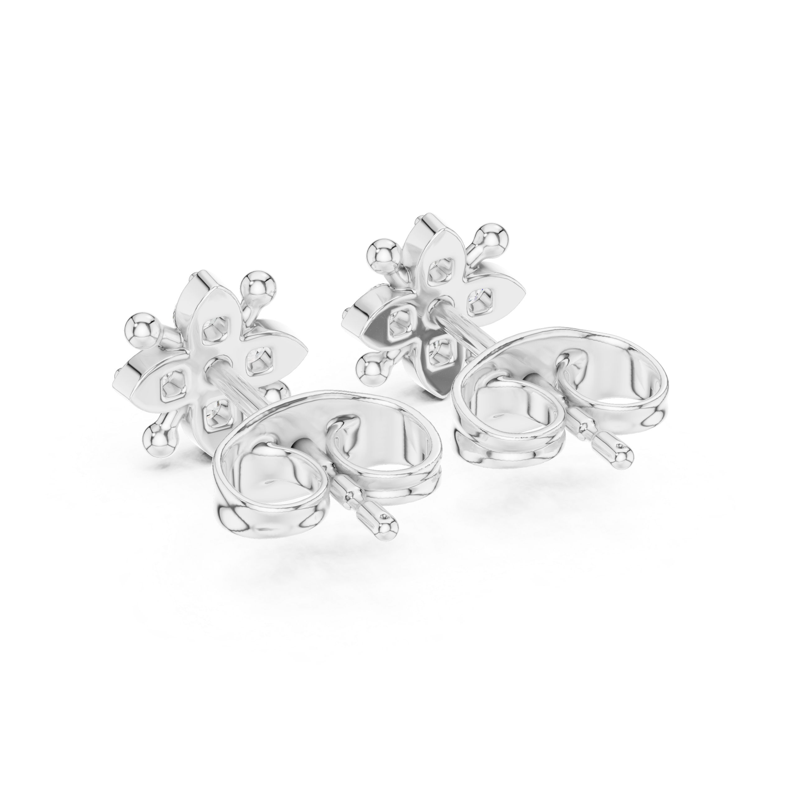 Petal cluster Diamond Stud Earrings