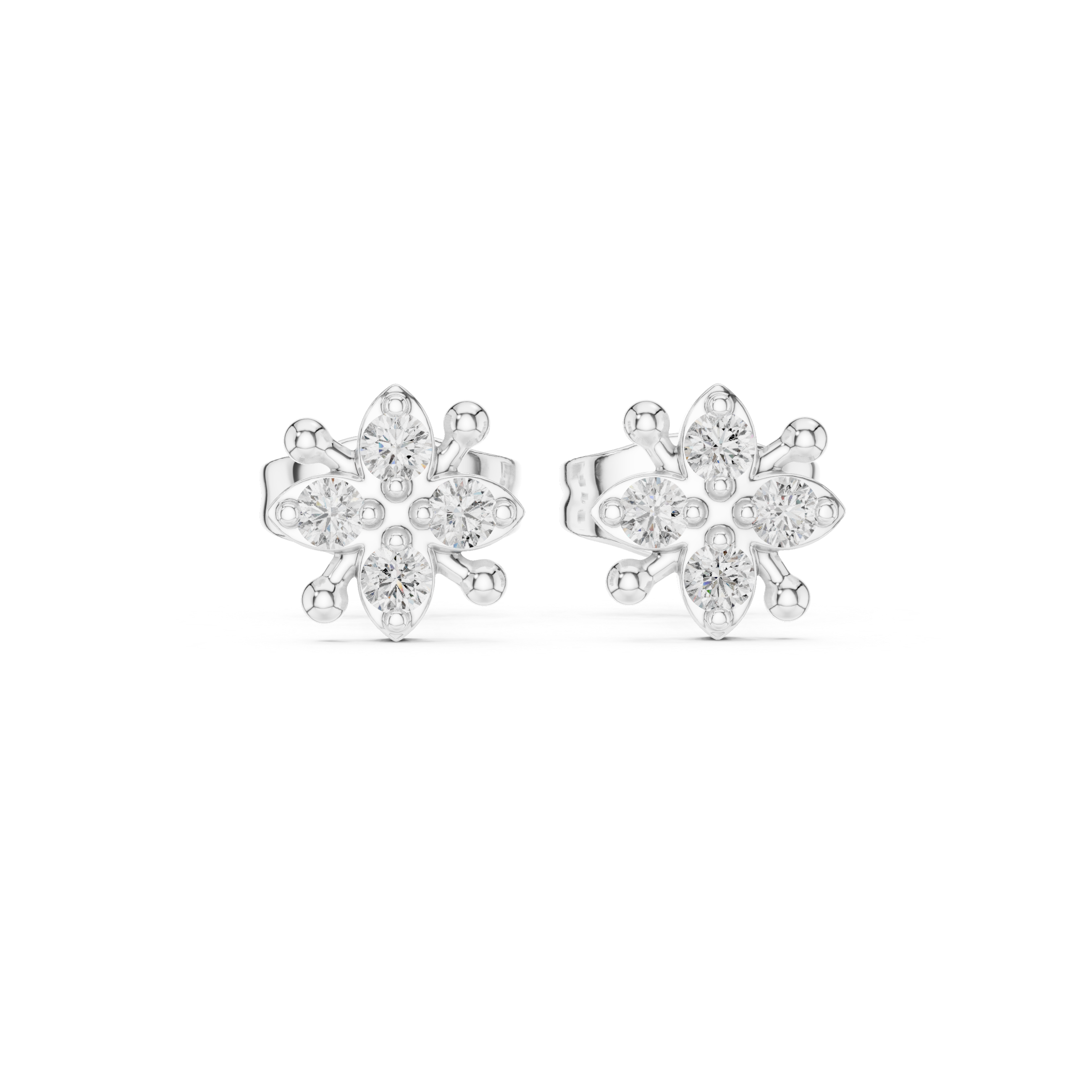 Petal cluster Diamond Stud Earrings
