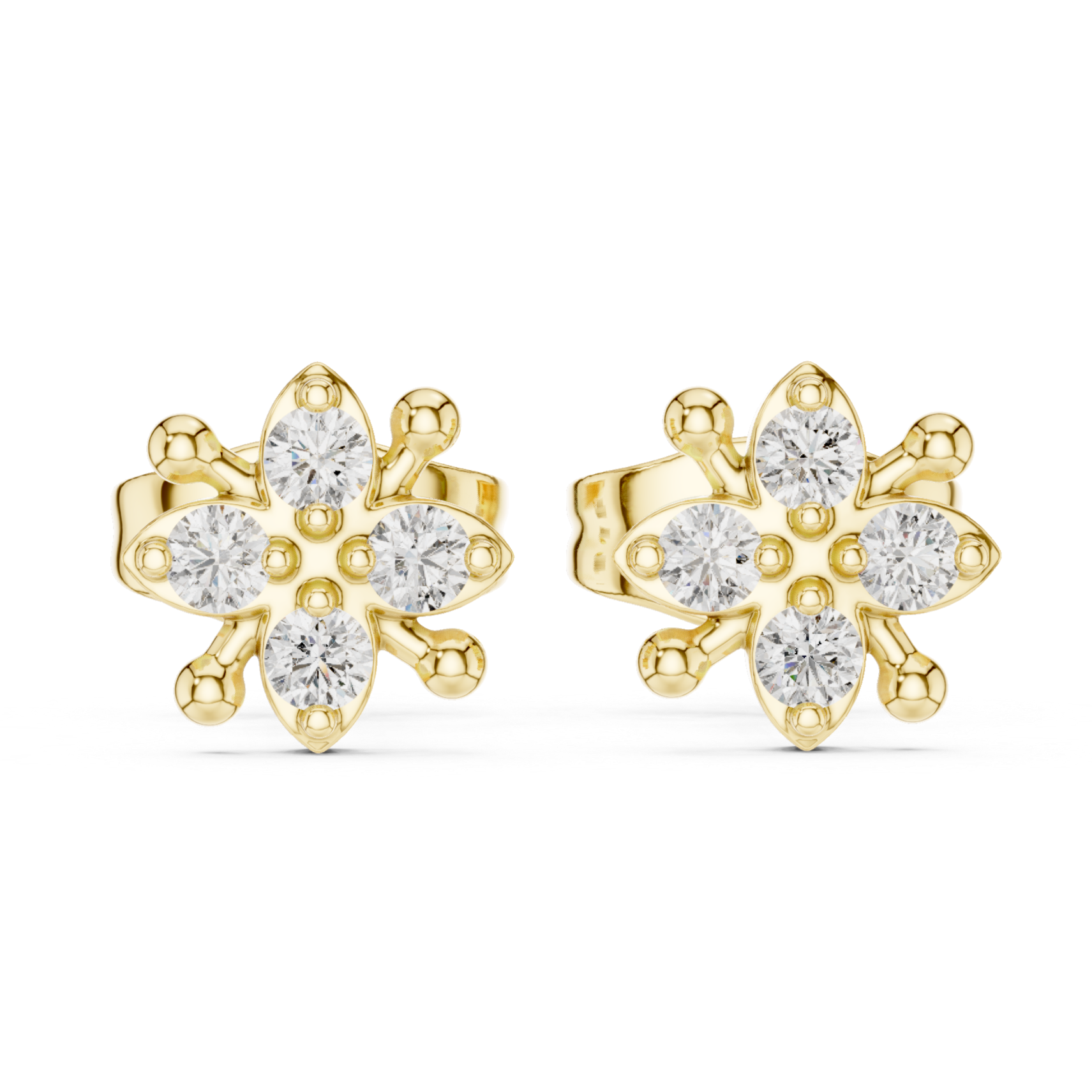 Petal cluster Diamond Stud Earrings