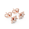 Four-Petal Floral Diamond Stud Earrings