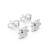 Four-Petal Floral Diamond Stud Earrings