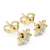 Four-Petal Floral Diamond Stud Earrings