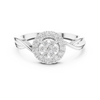 Split Band Halo Cluster Diamond Ring