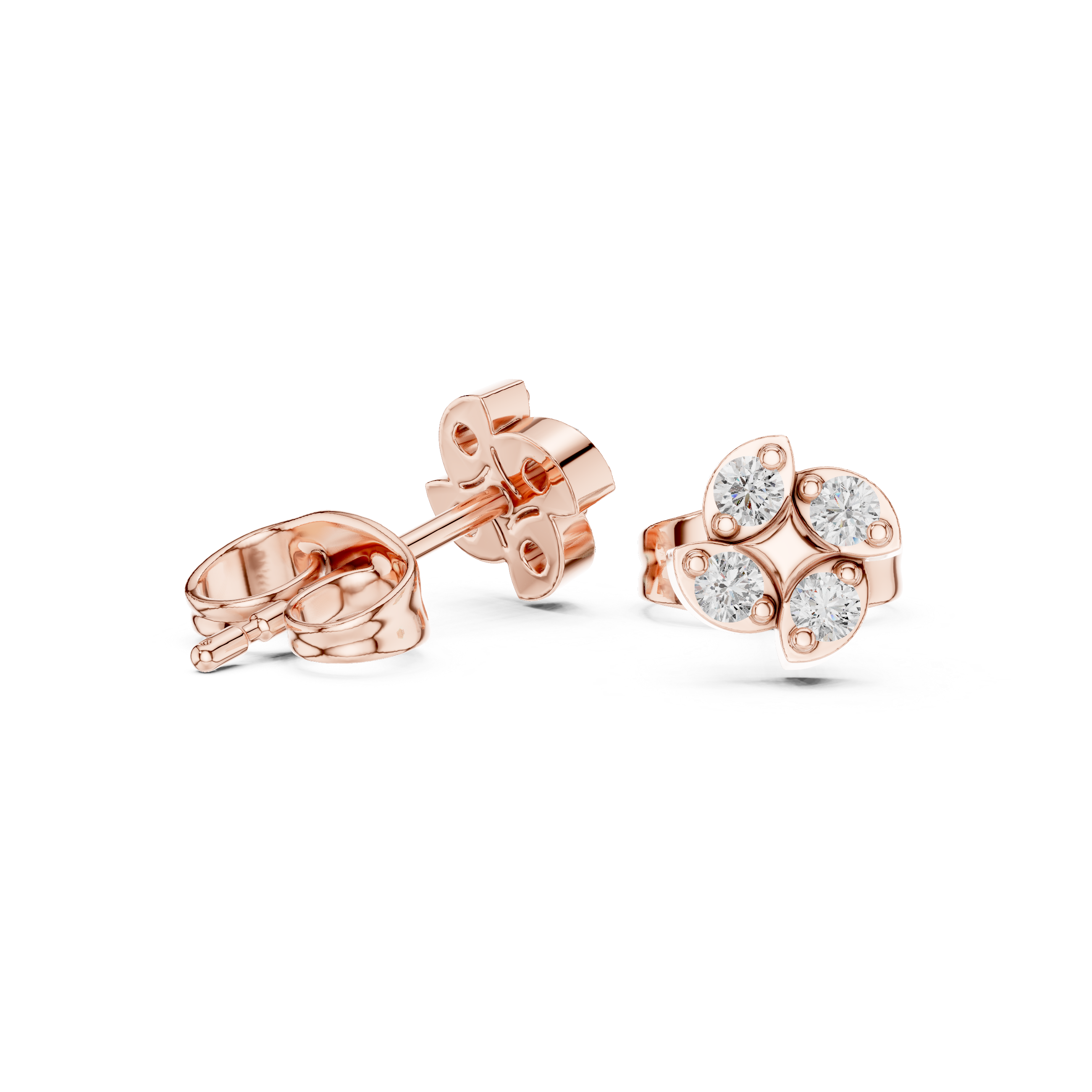 Minimalist cluster Diamond Stud Earrings
