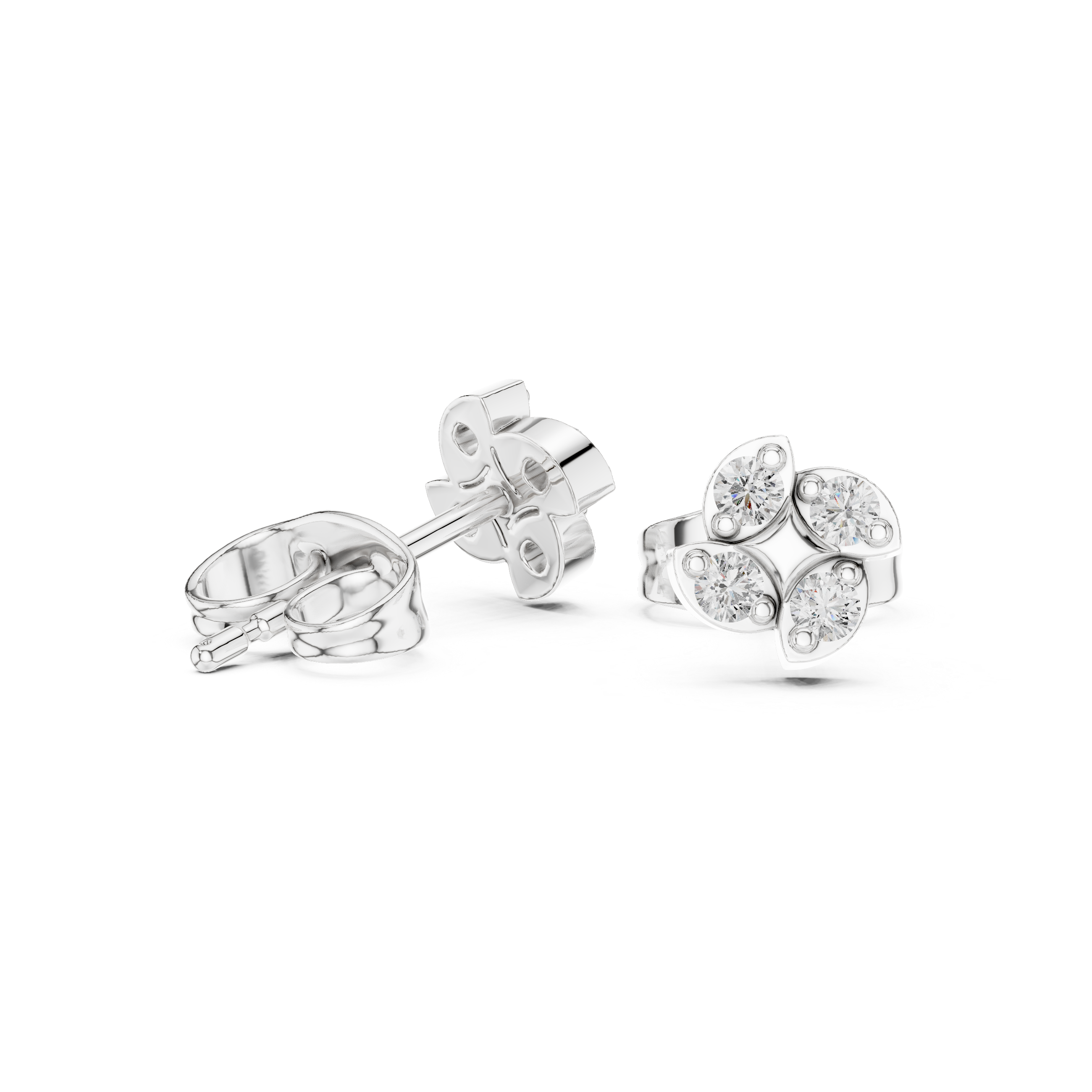 Minimalist cluster Diamond Stud Earrings