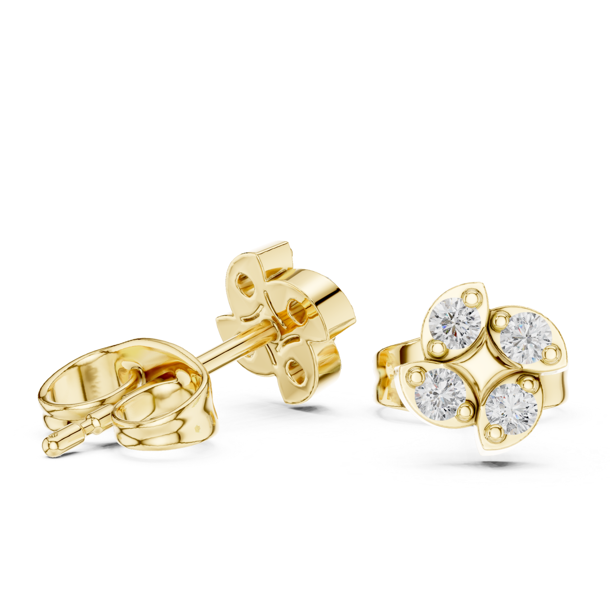 Minimalist cluster Diamond Stud Earrings