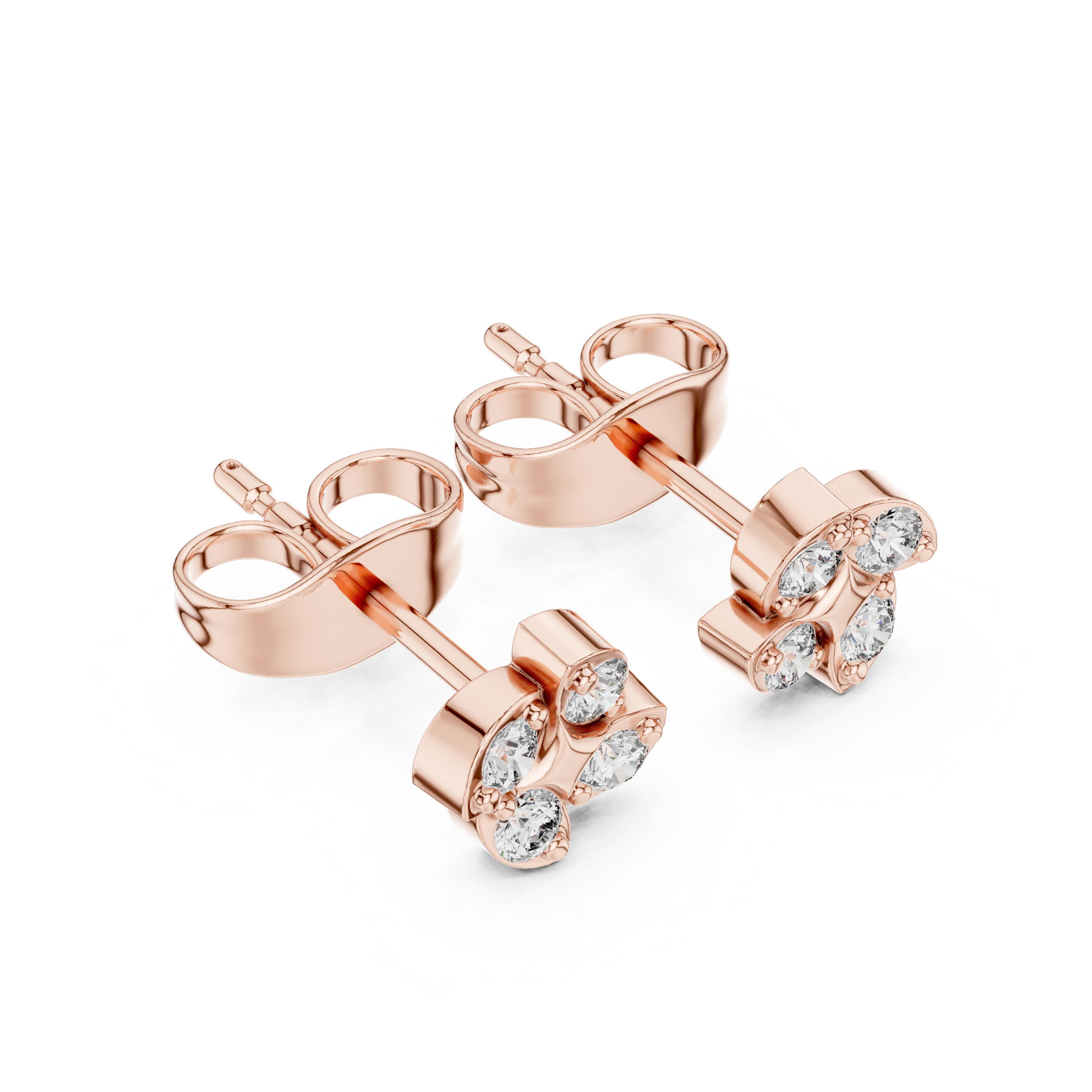Minimalist cluster Diamond Stud Earrings