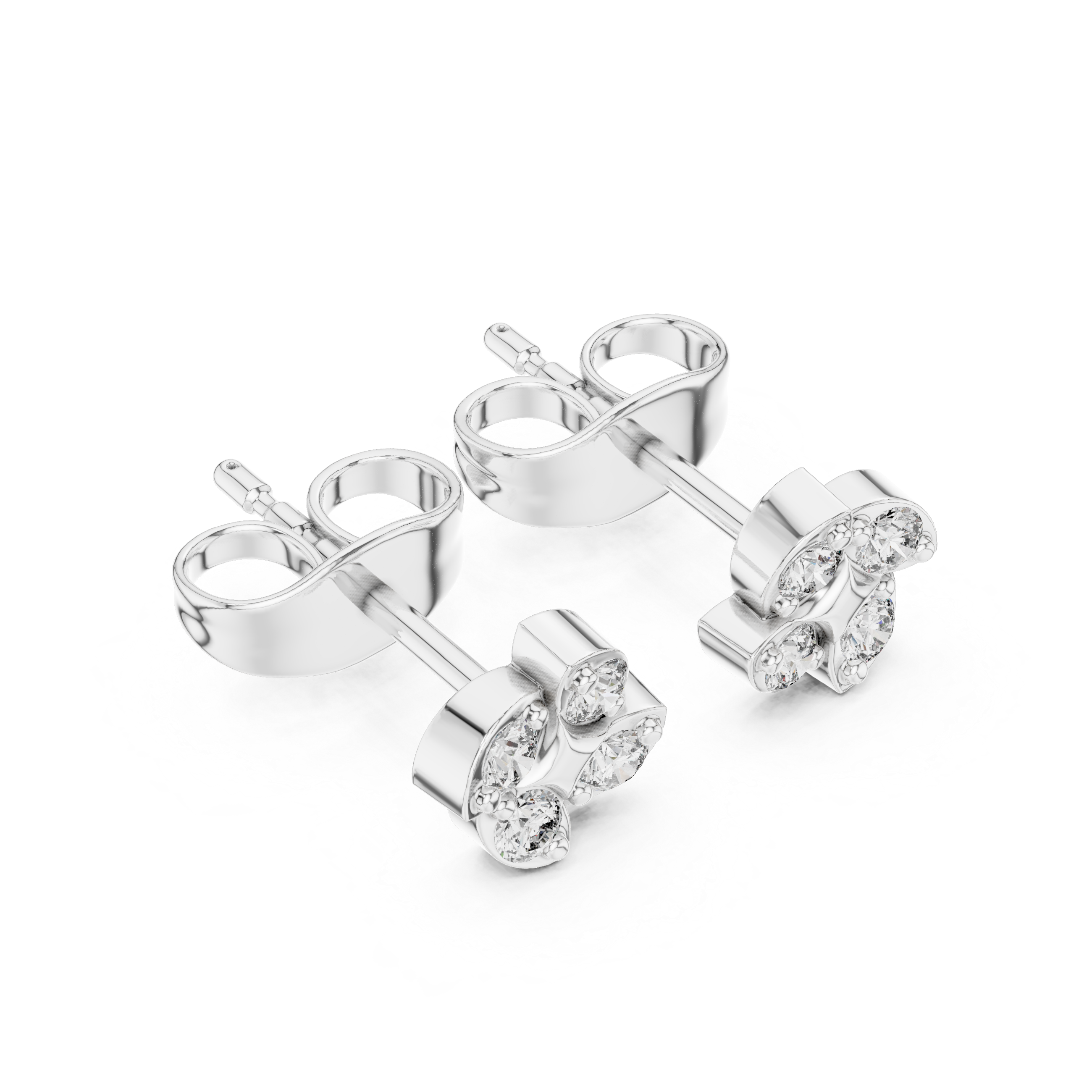 Minimalist cluster Diamond Stud Earrings