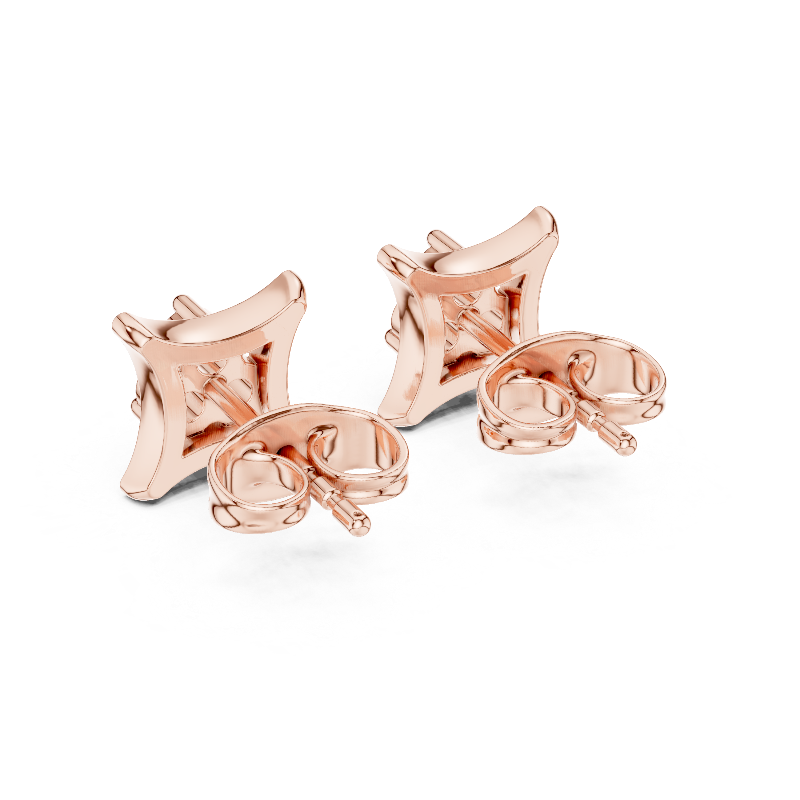 Triangular cluster Diamond Stud Earrings