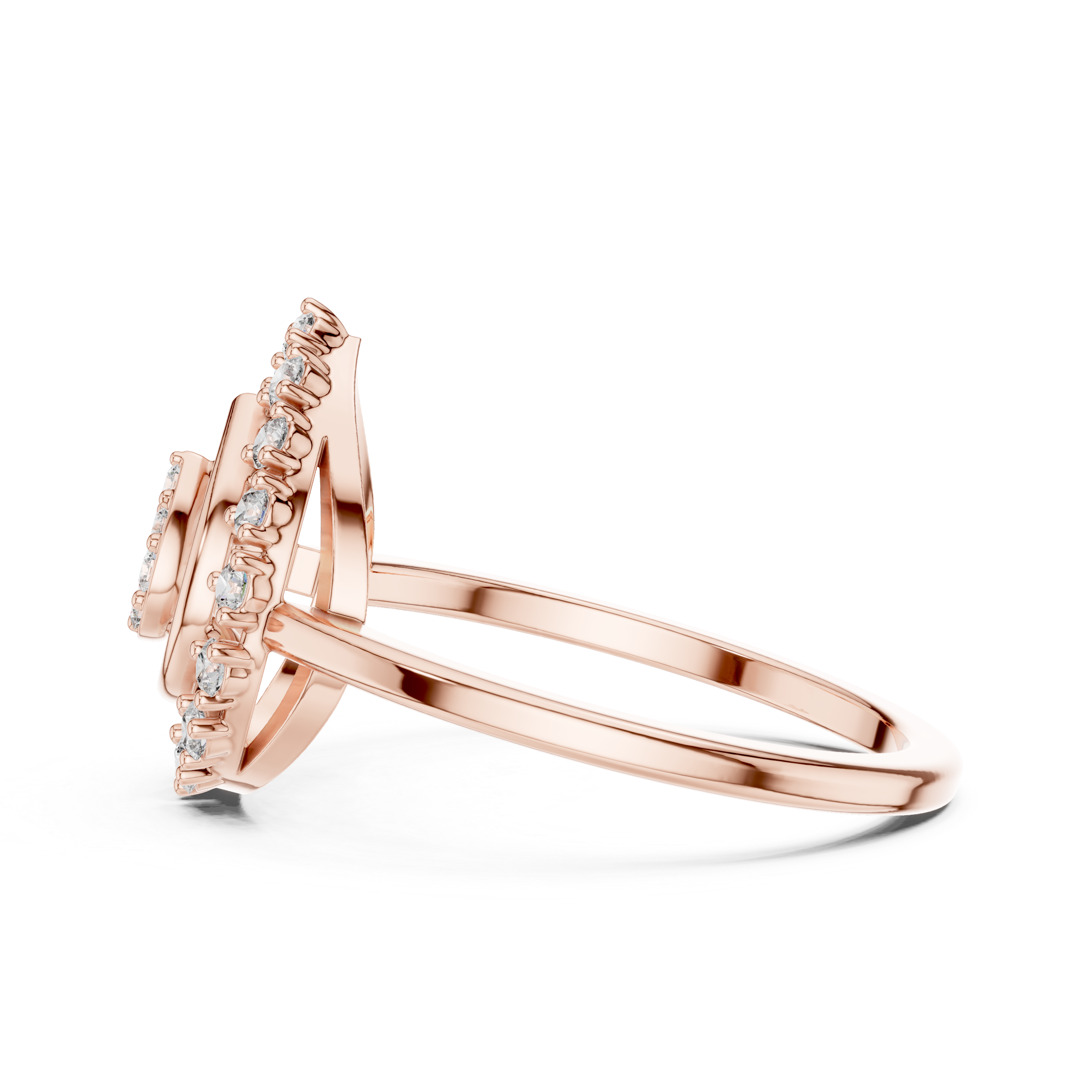 Pear Halo Ring