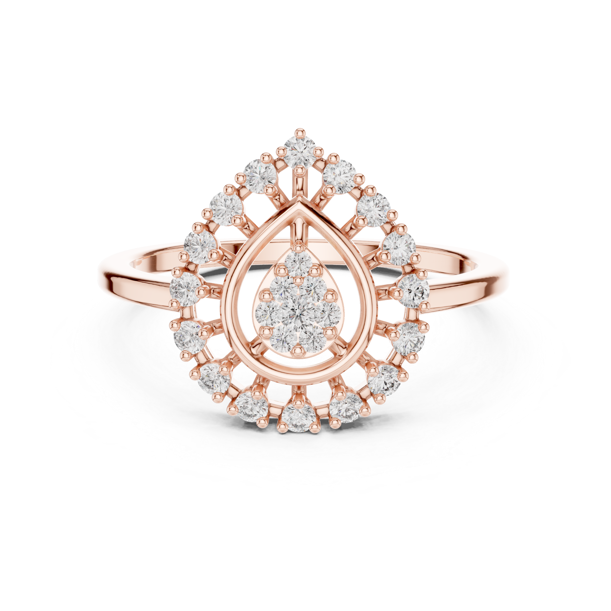 Pear Halo Ring