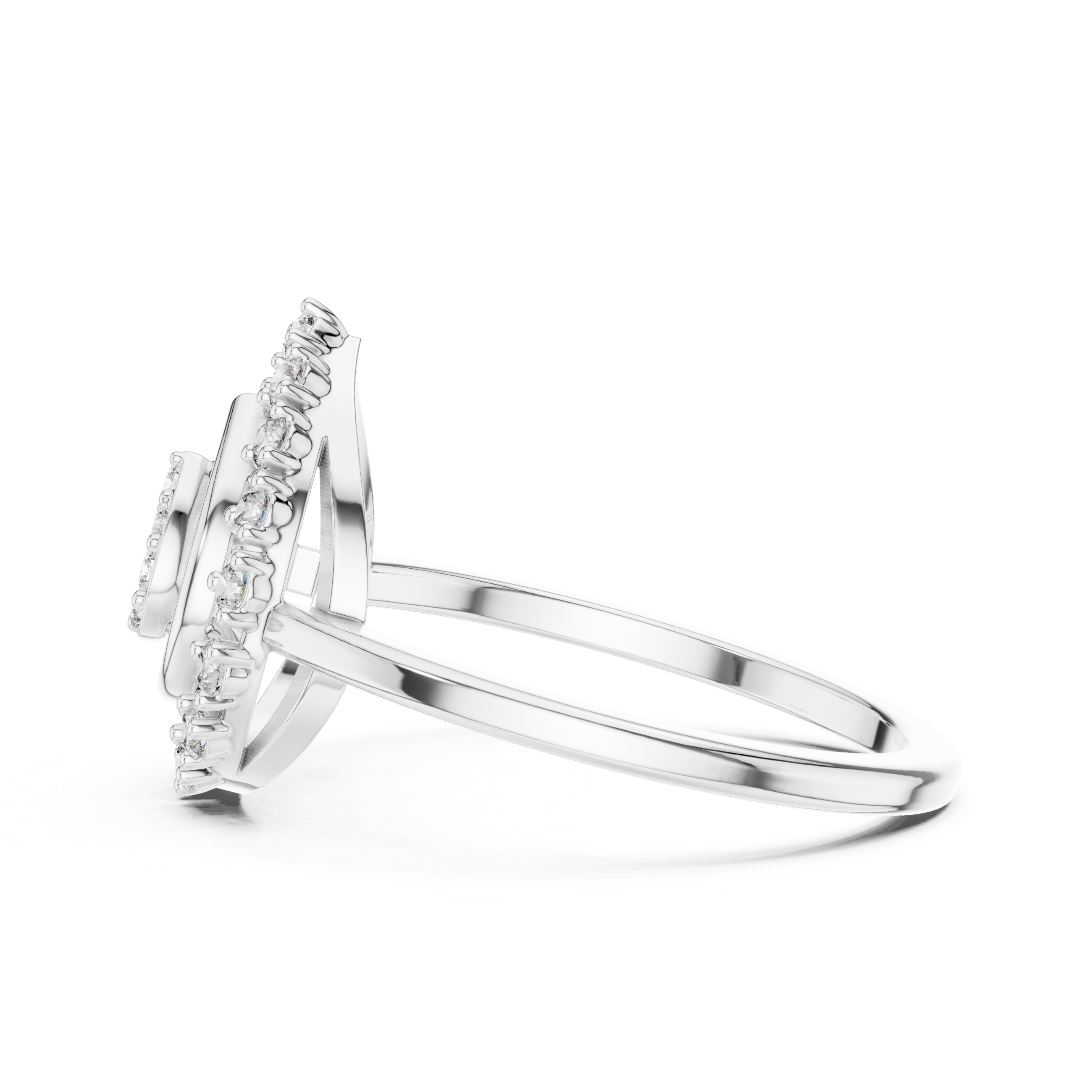 Pear Halo Ring
