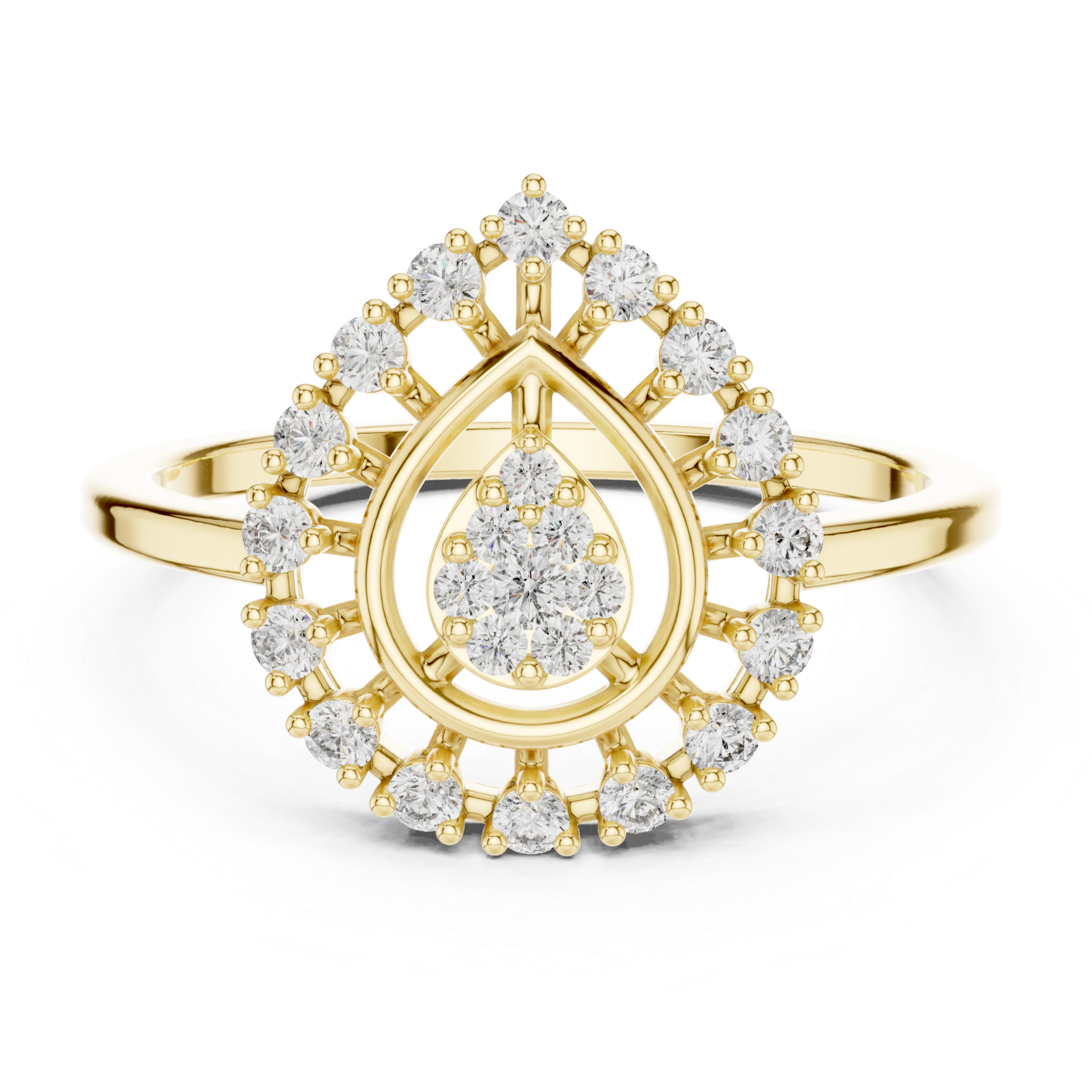 Pear Halo Ring