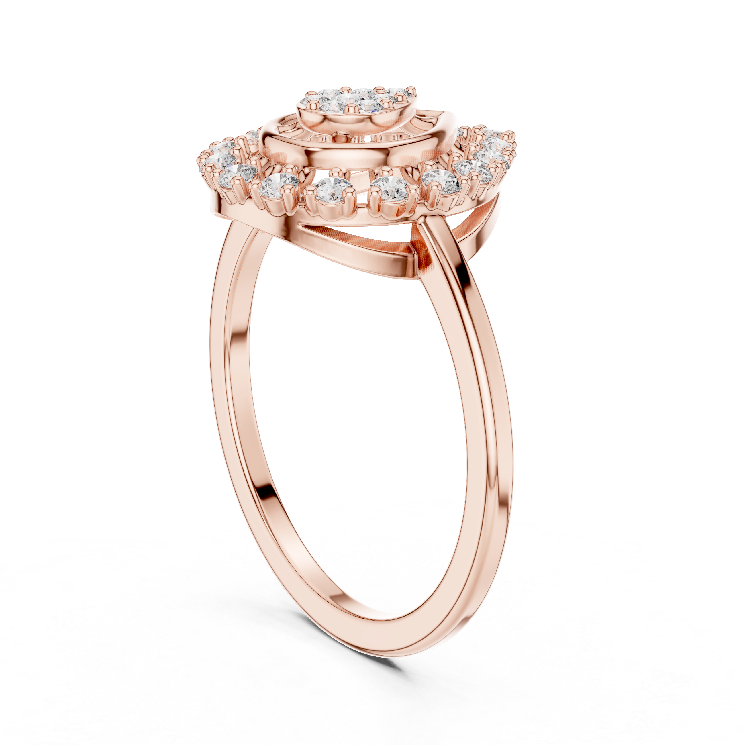 Pear Halo Ring