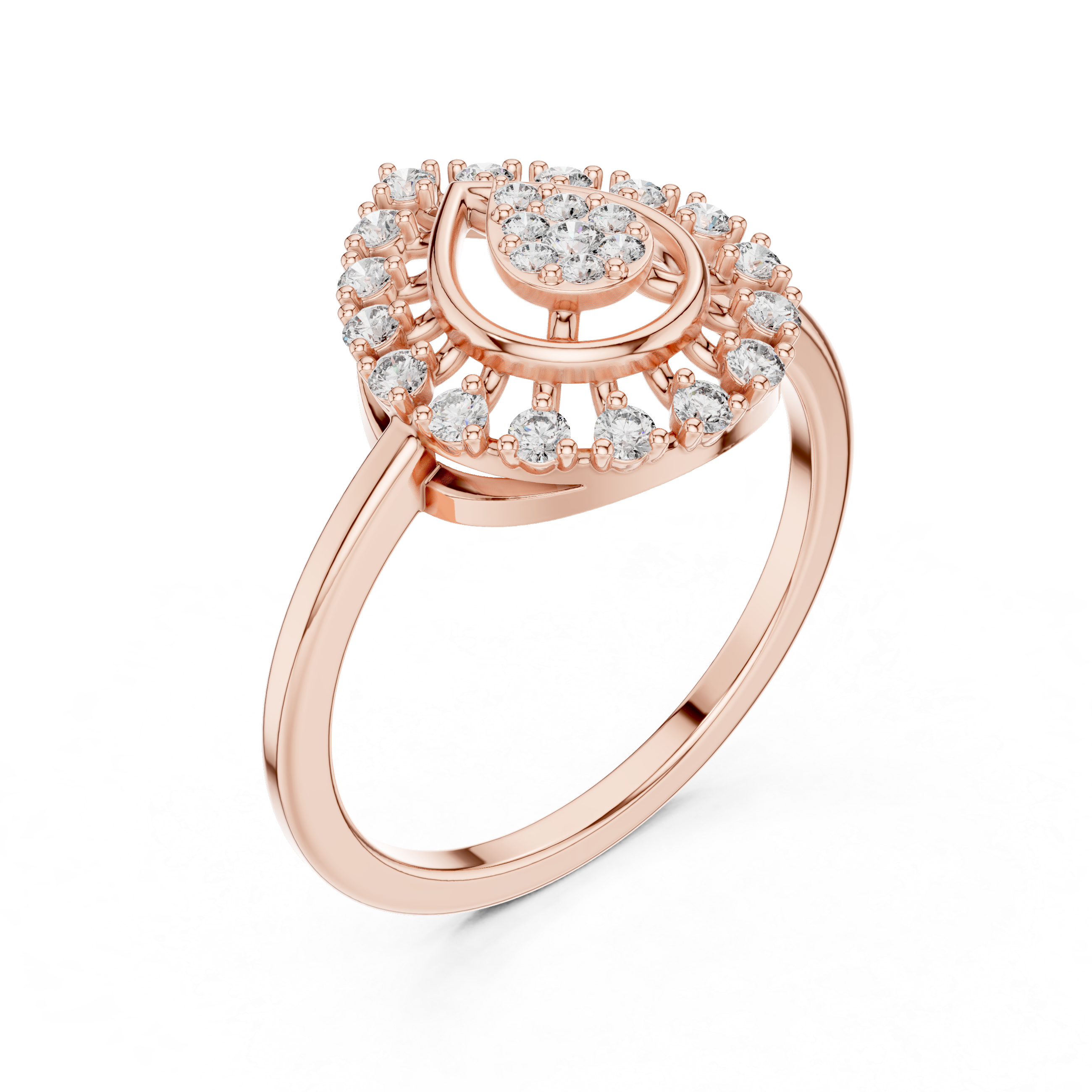 Pear Halo Ring