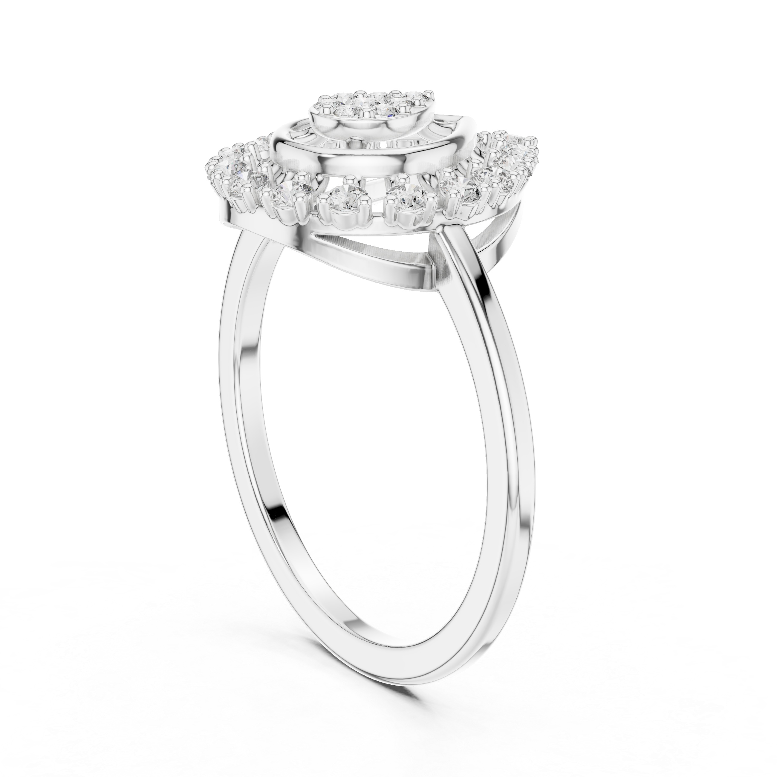 Pear Halo Ring