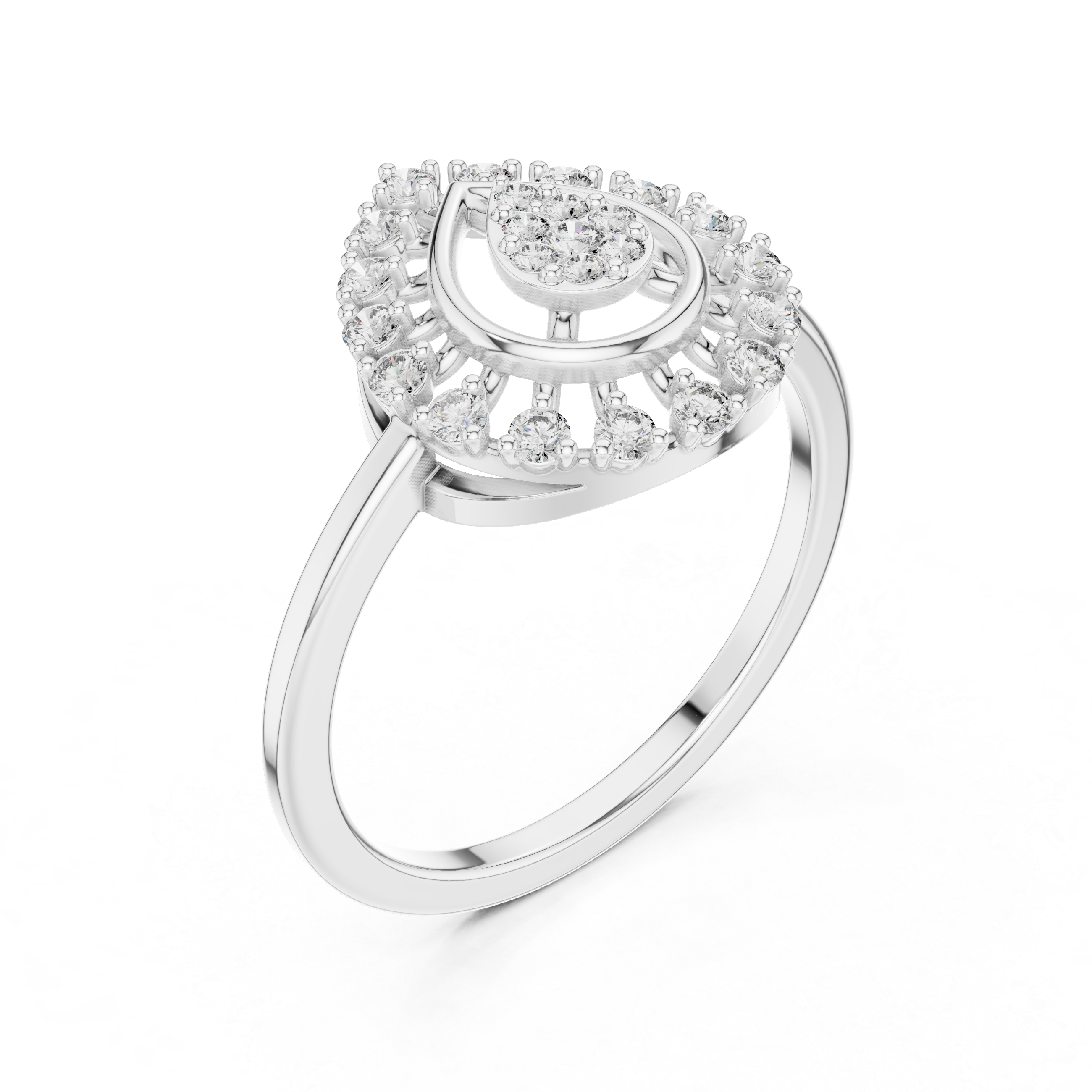 Pear Halo Ring