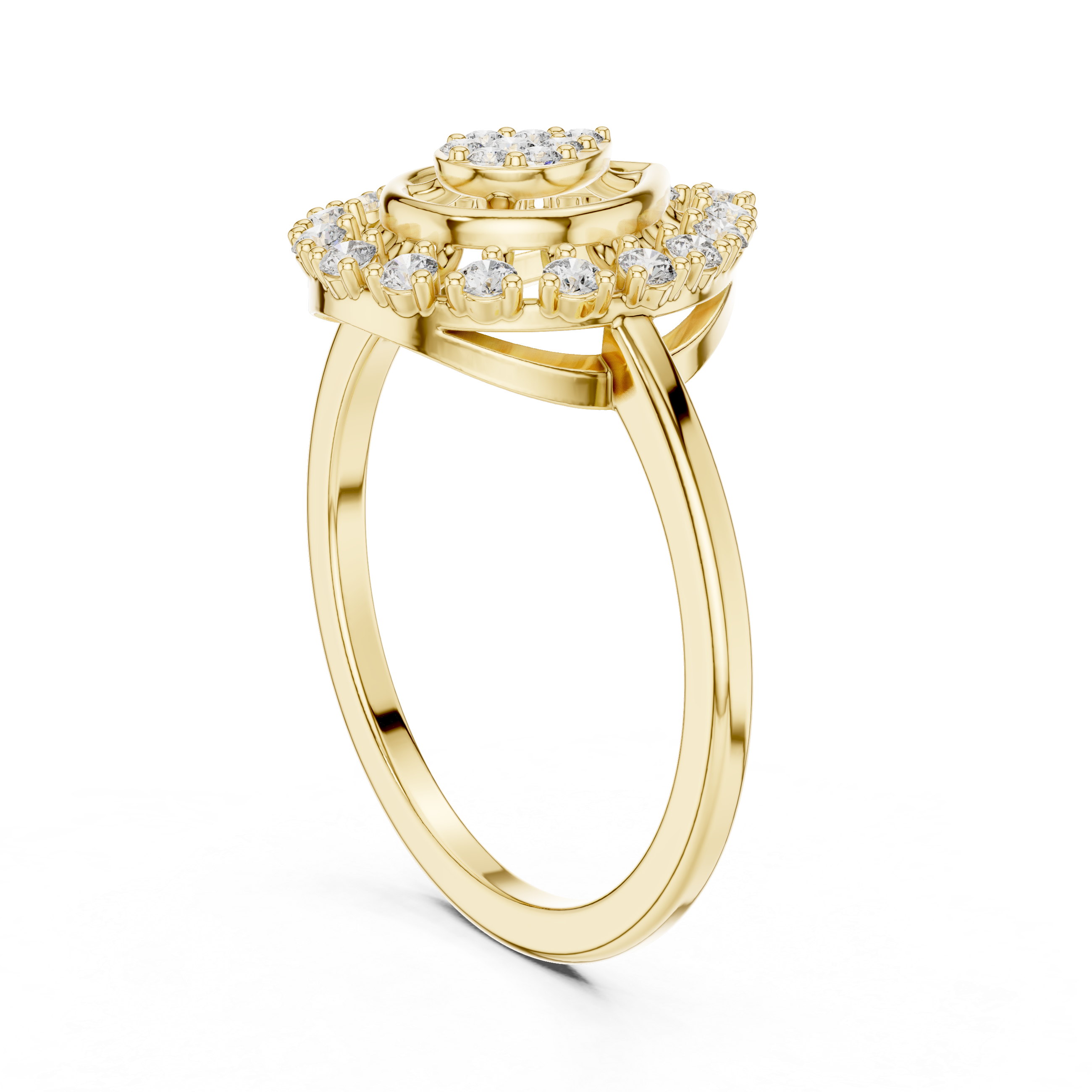 Pear Halo Ring