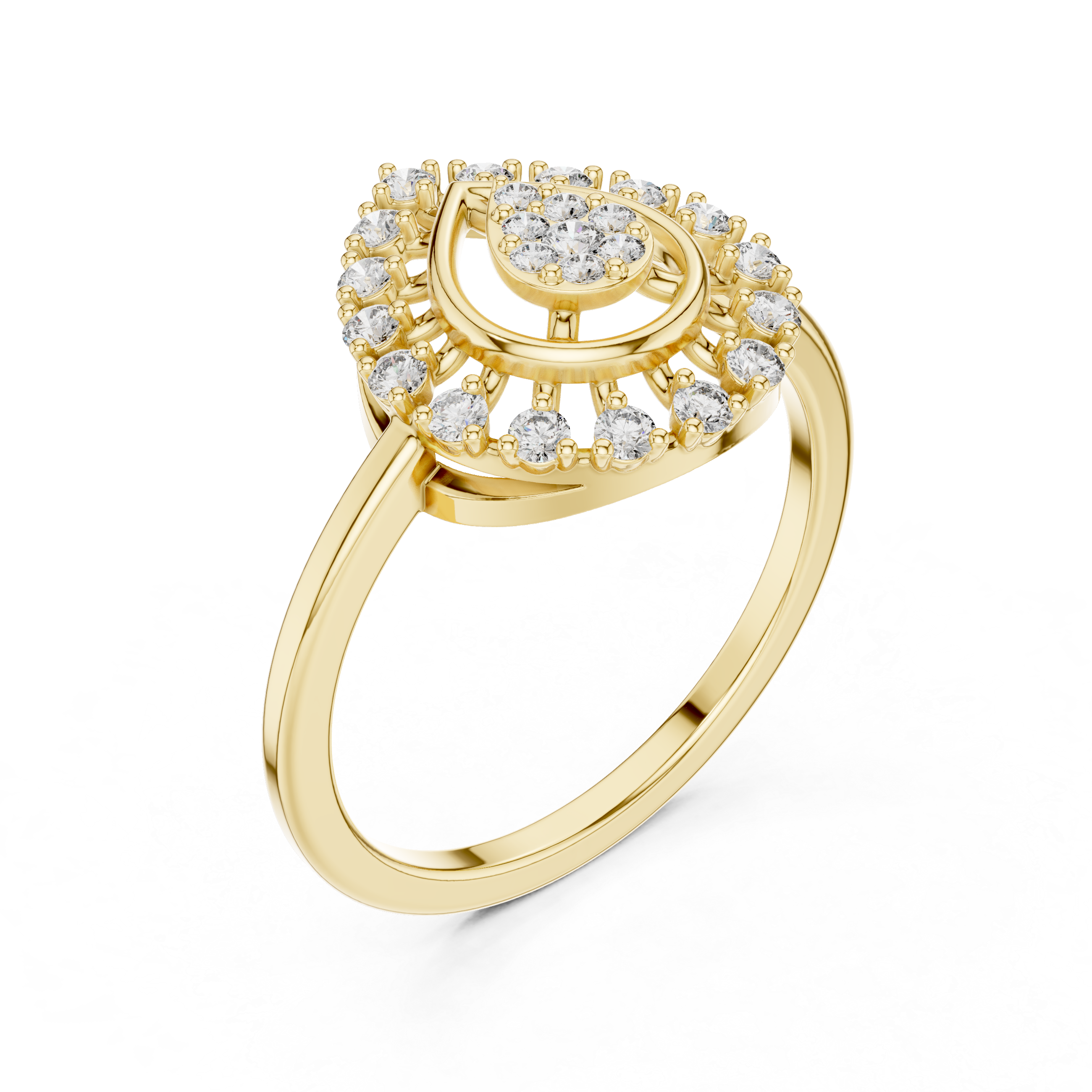 Pear Halo Ring