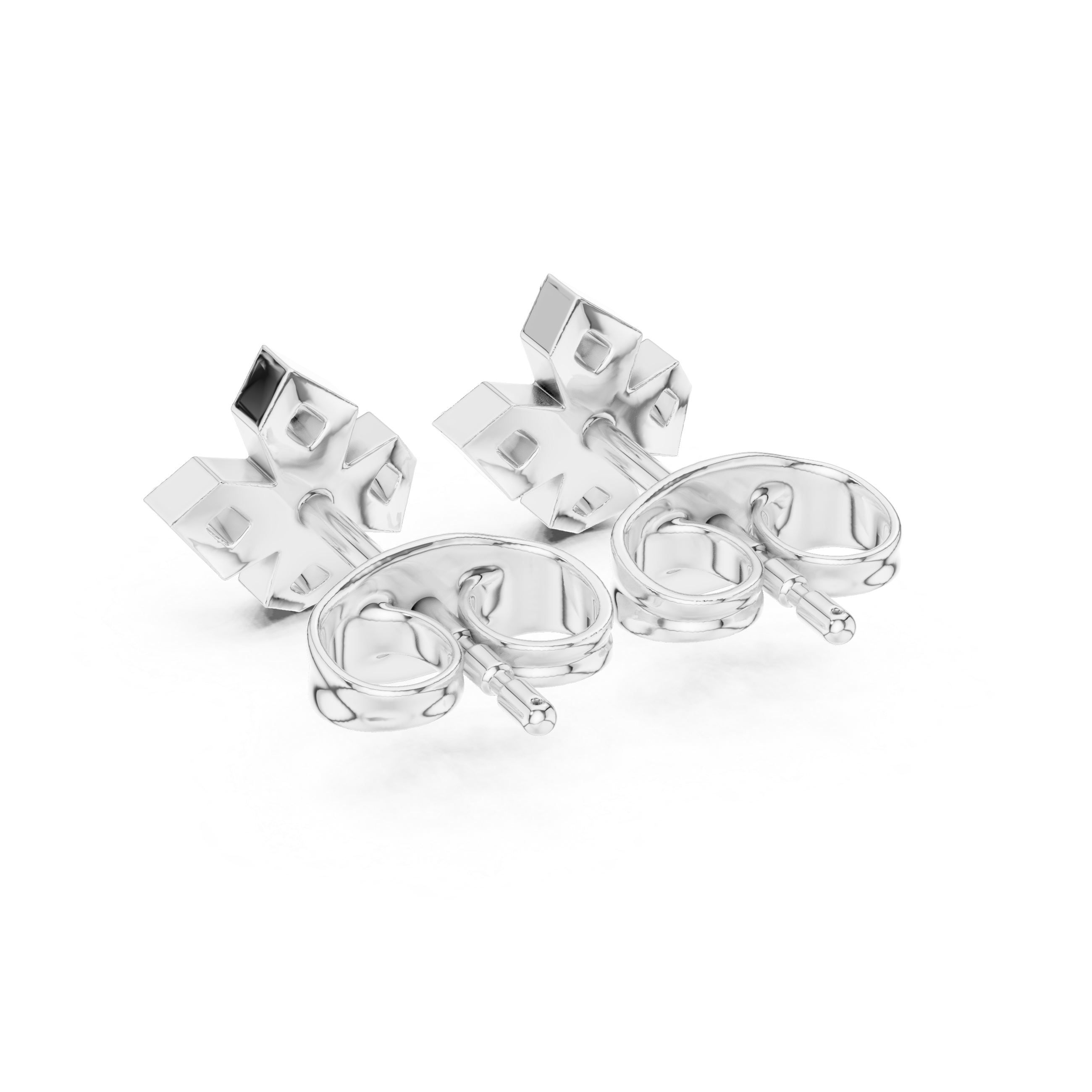 Modern Cross cluster Diamond Stud Earrings