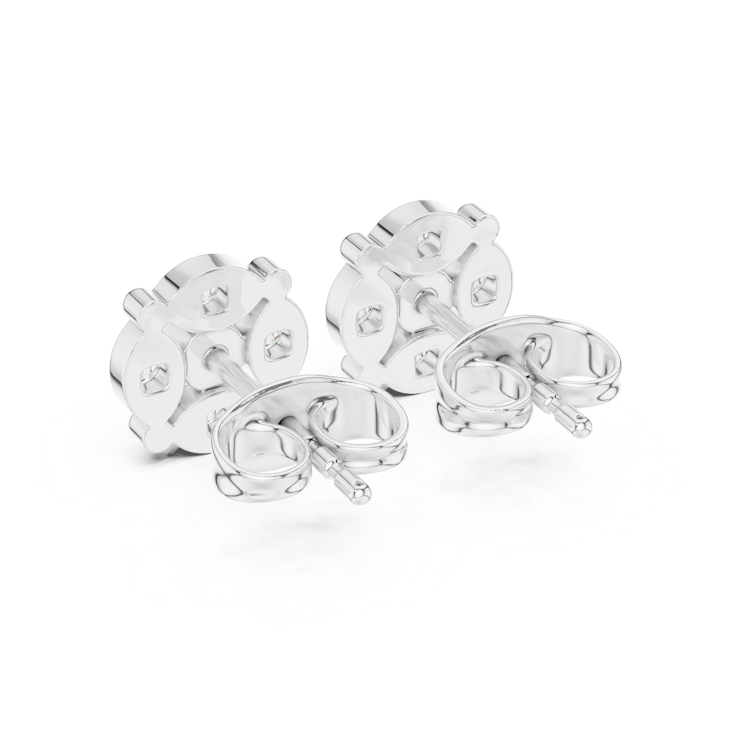 Classic Round Cluster Diamond Stud Earrings