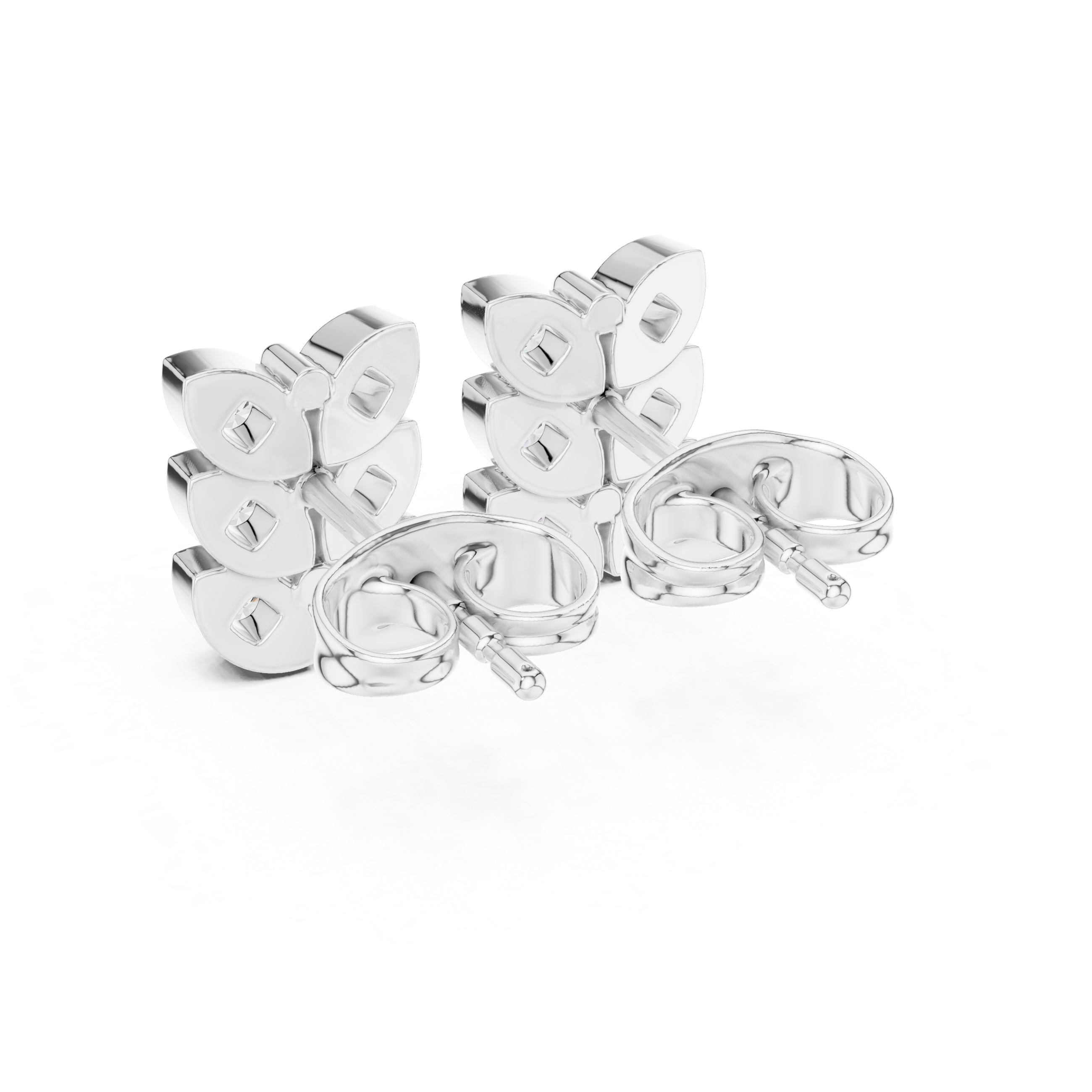 Sparkling Floral Cluster Diamond Stud Earrings
