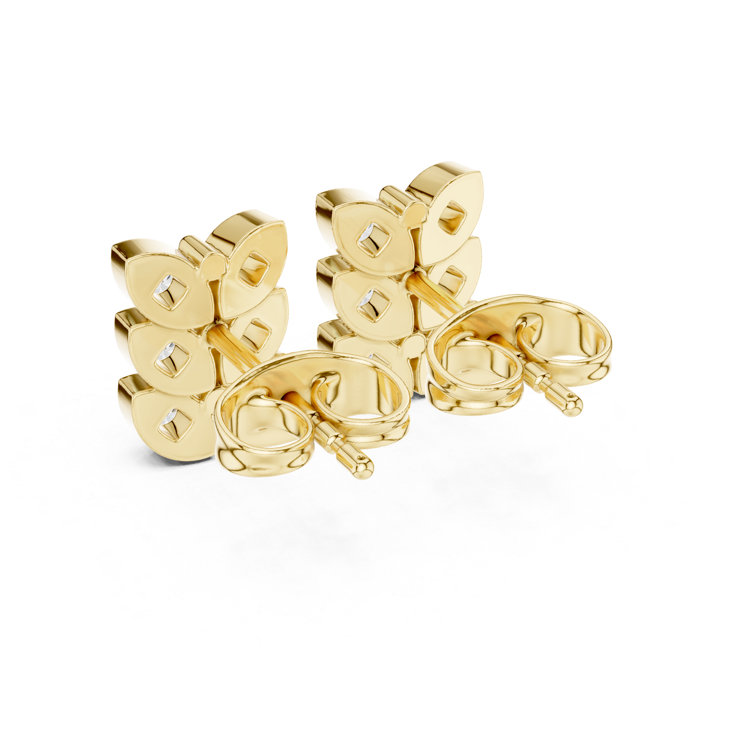 Sparkling Floral Cluster Diamond Stud Earrings
